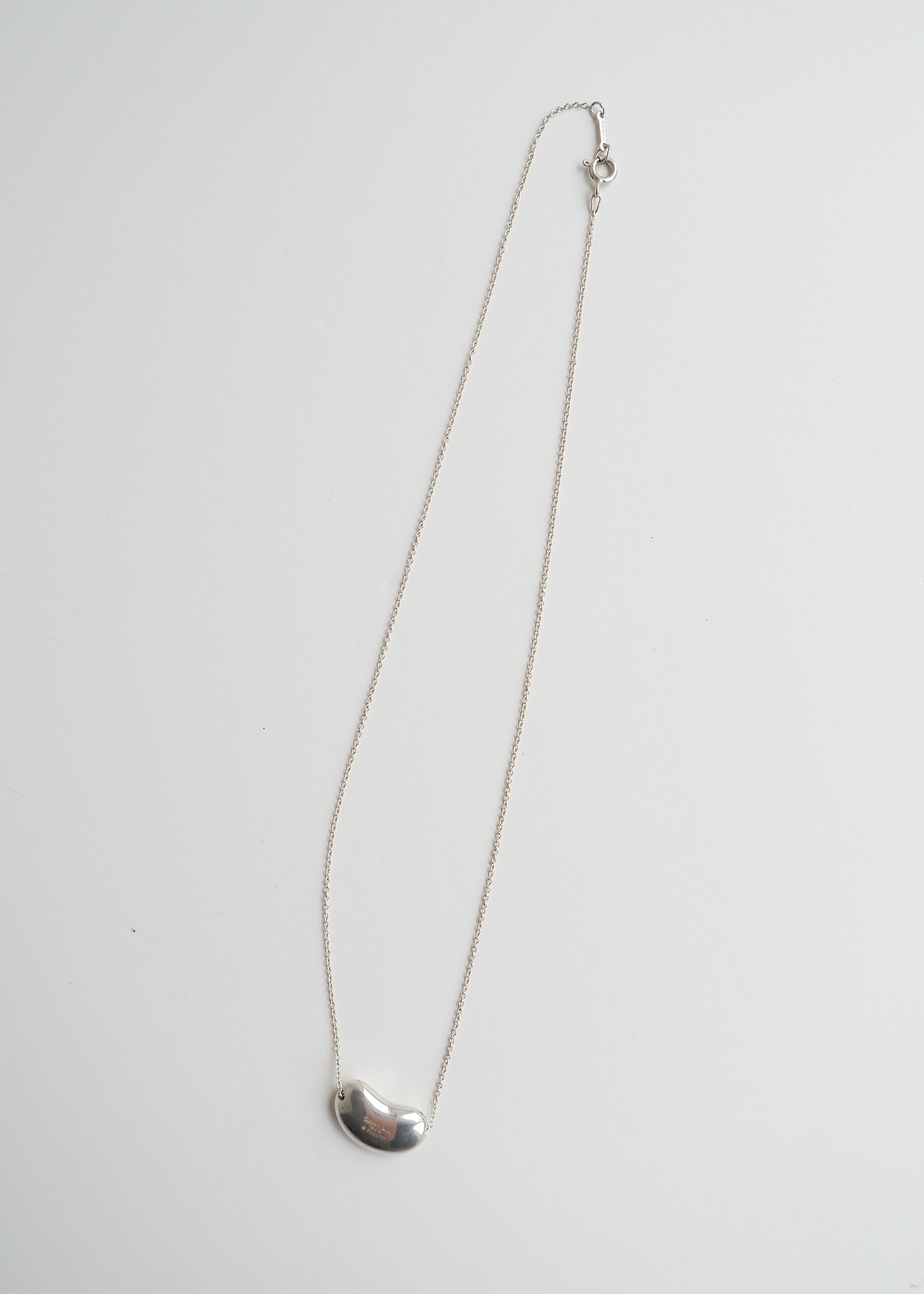 Authentic Preowned Tiffany (925) Silver Large Bean Necklace