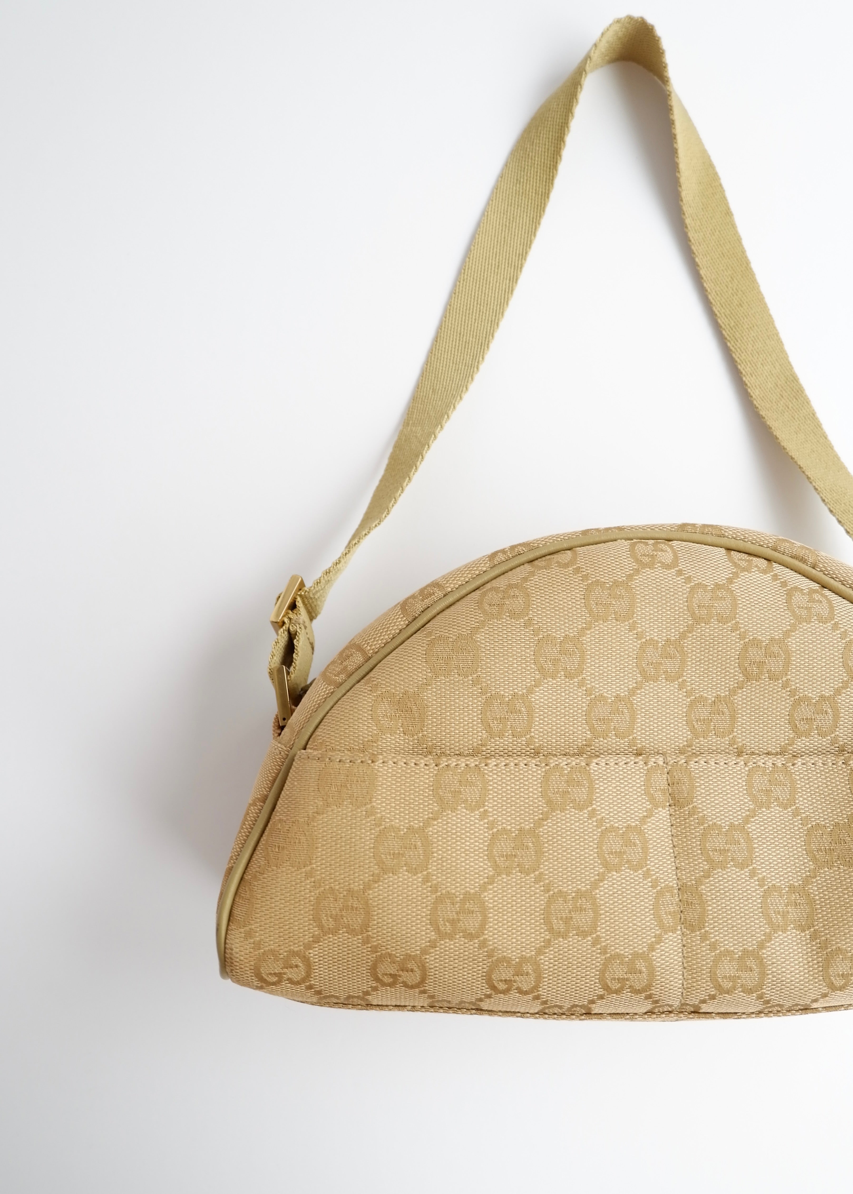 Authentic Preowned Gucci Green GG Canvas Half Moon Shoulder Bag
