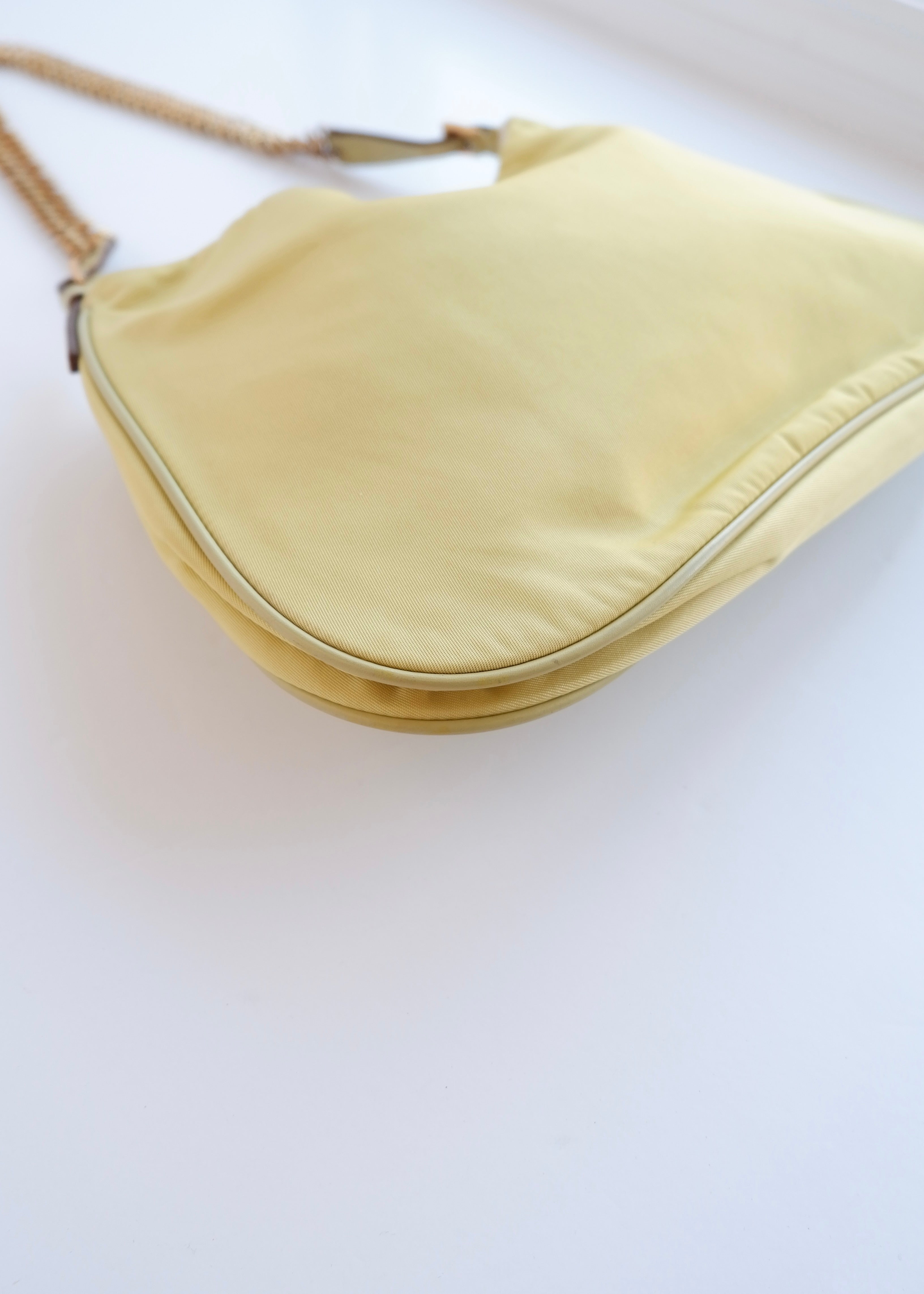 Authentic Preowned Prada Nylon Yellow Shoulder Bag