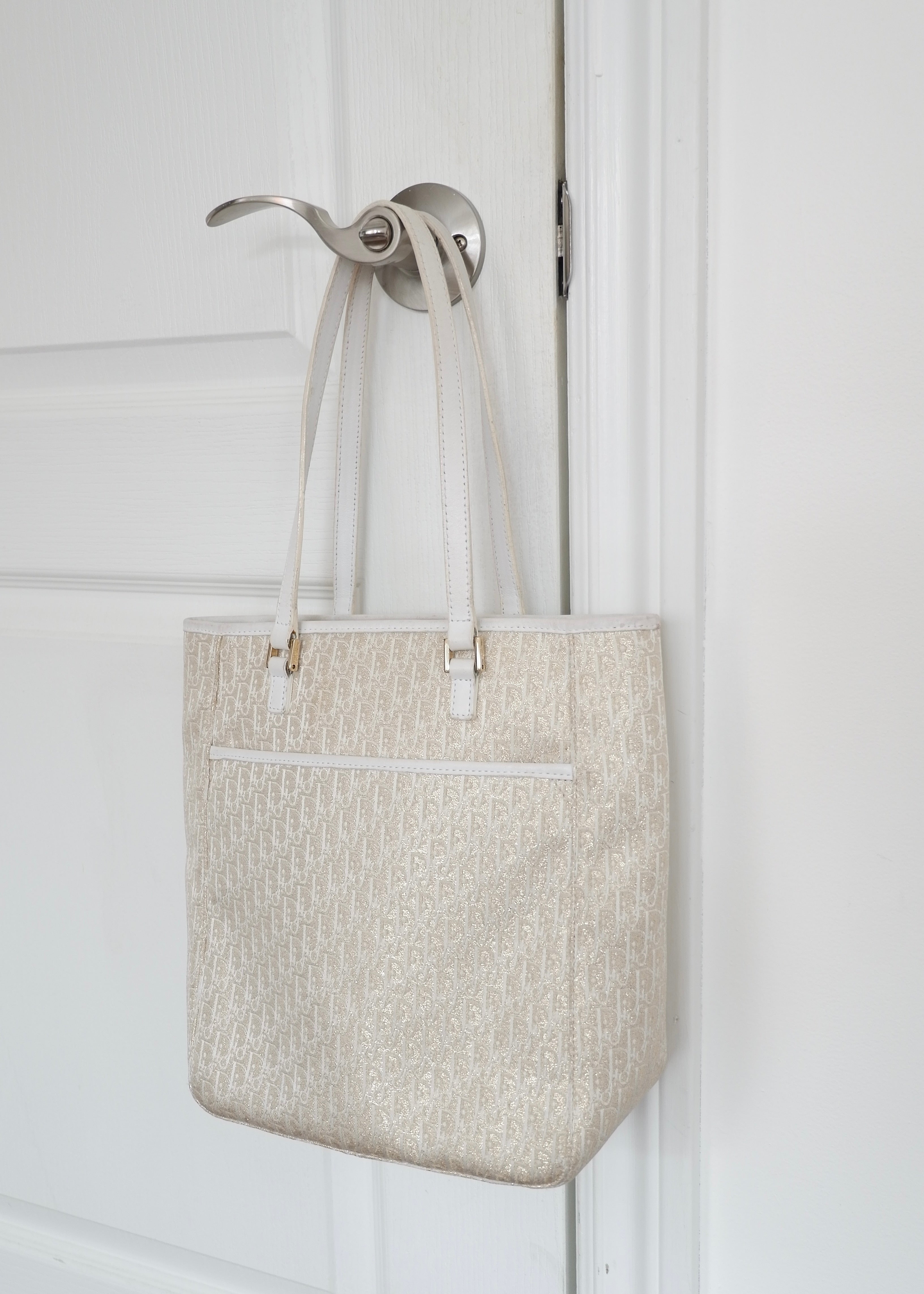 Authentic Preowned Dior Champagne Sparkle Trotter Tote Bag