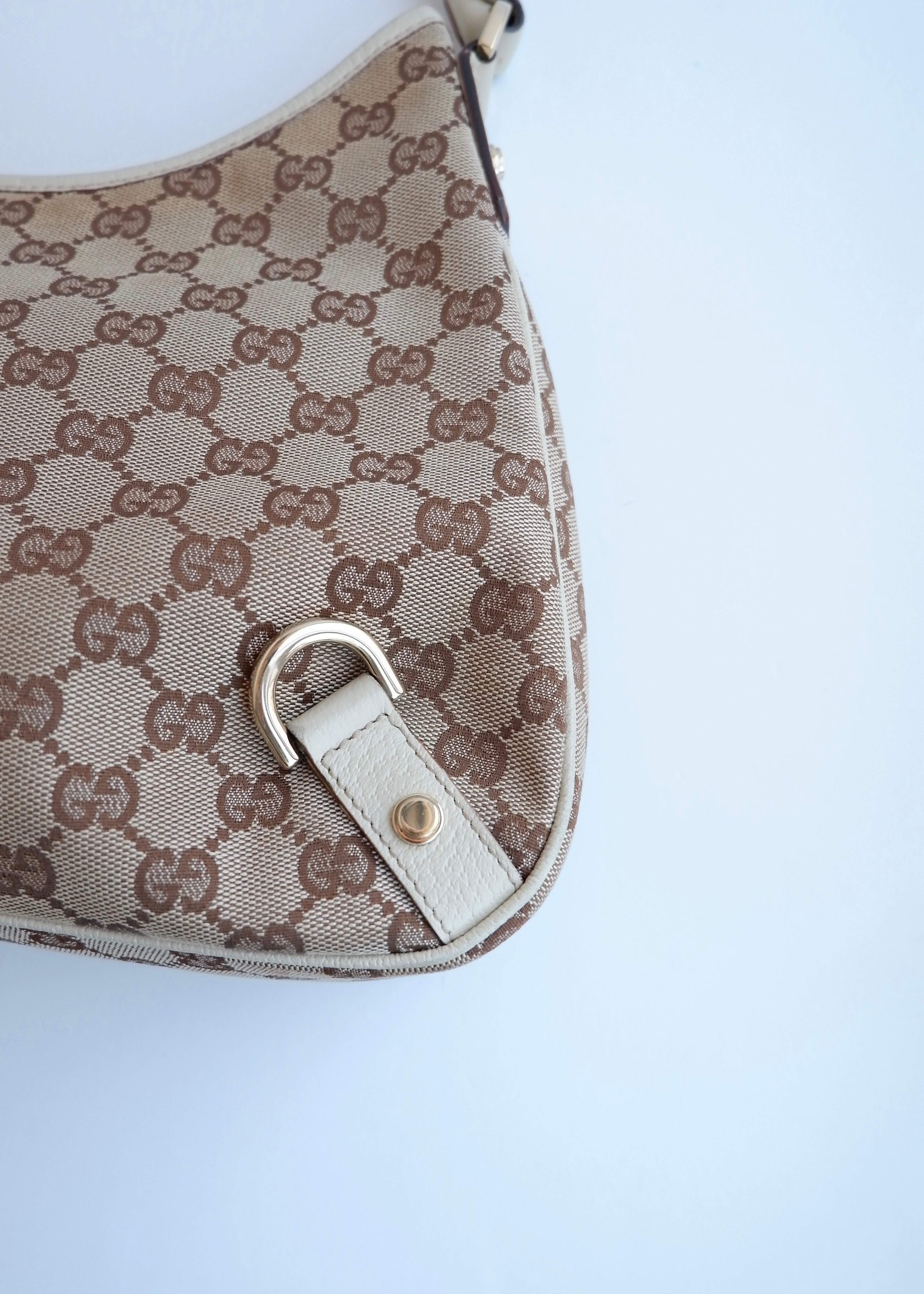 Authentic Preowned Gucci White GG Canvas Shoulder Bag