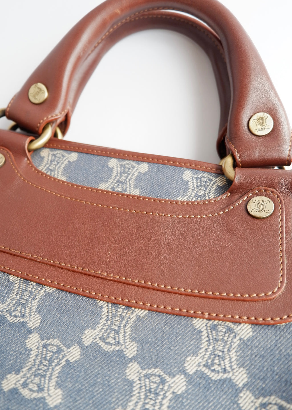 Authentic Preowned Vintage Celine Blue Denim Triomphe Boogie Bag