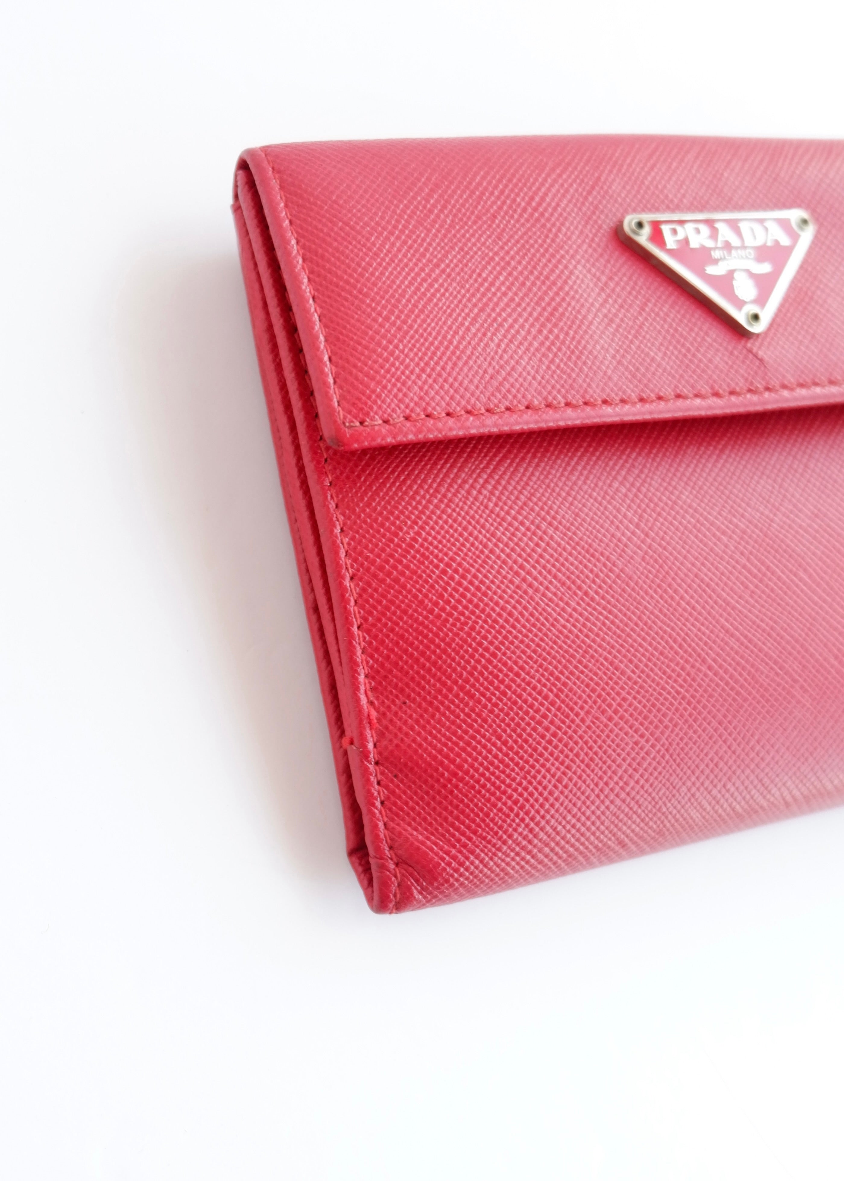 Authentic Preowned Prada Red Saffiano Leather Bi Fold Wallet