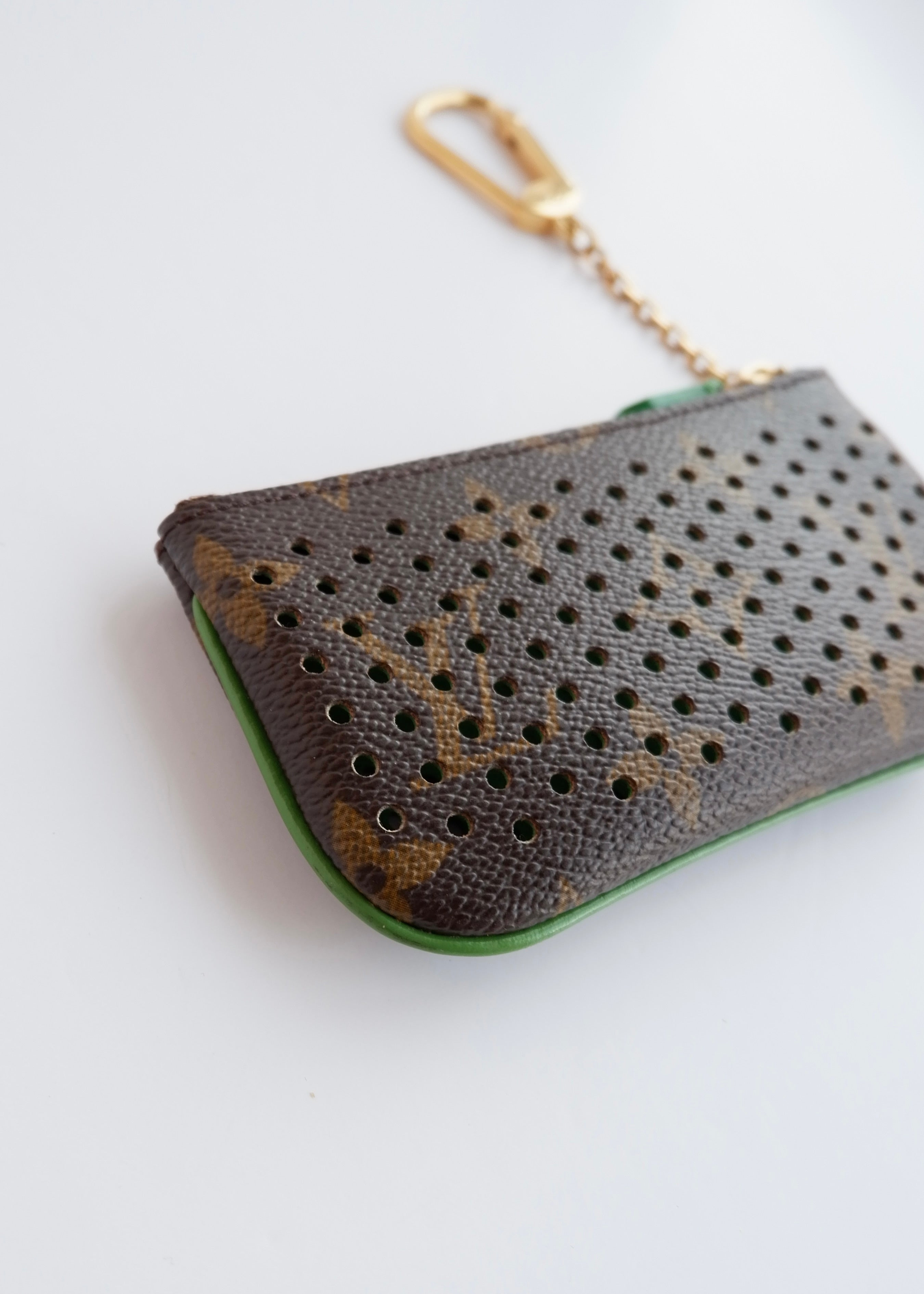 Authentic Preowned Louis Vuitton Limited Edition Monogram Green Perforated Pochette Cle