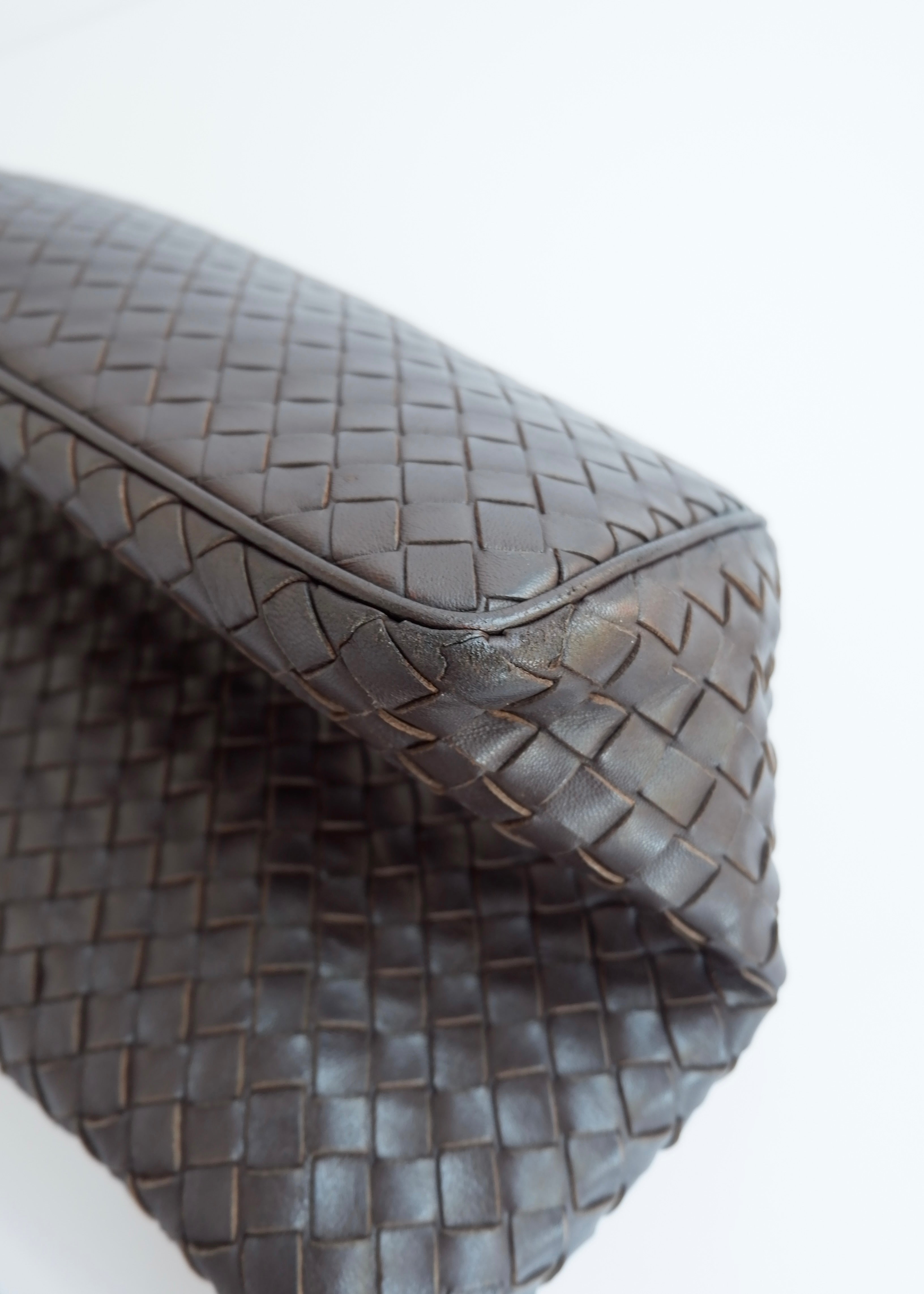 Sac porté épaule Bottega Veneta d'occasion en cuir marron authentique
