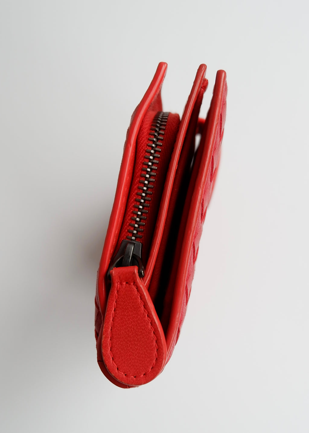 Authentic Preowned Bottega Veneta Red Leather Bi Fold Wallet