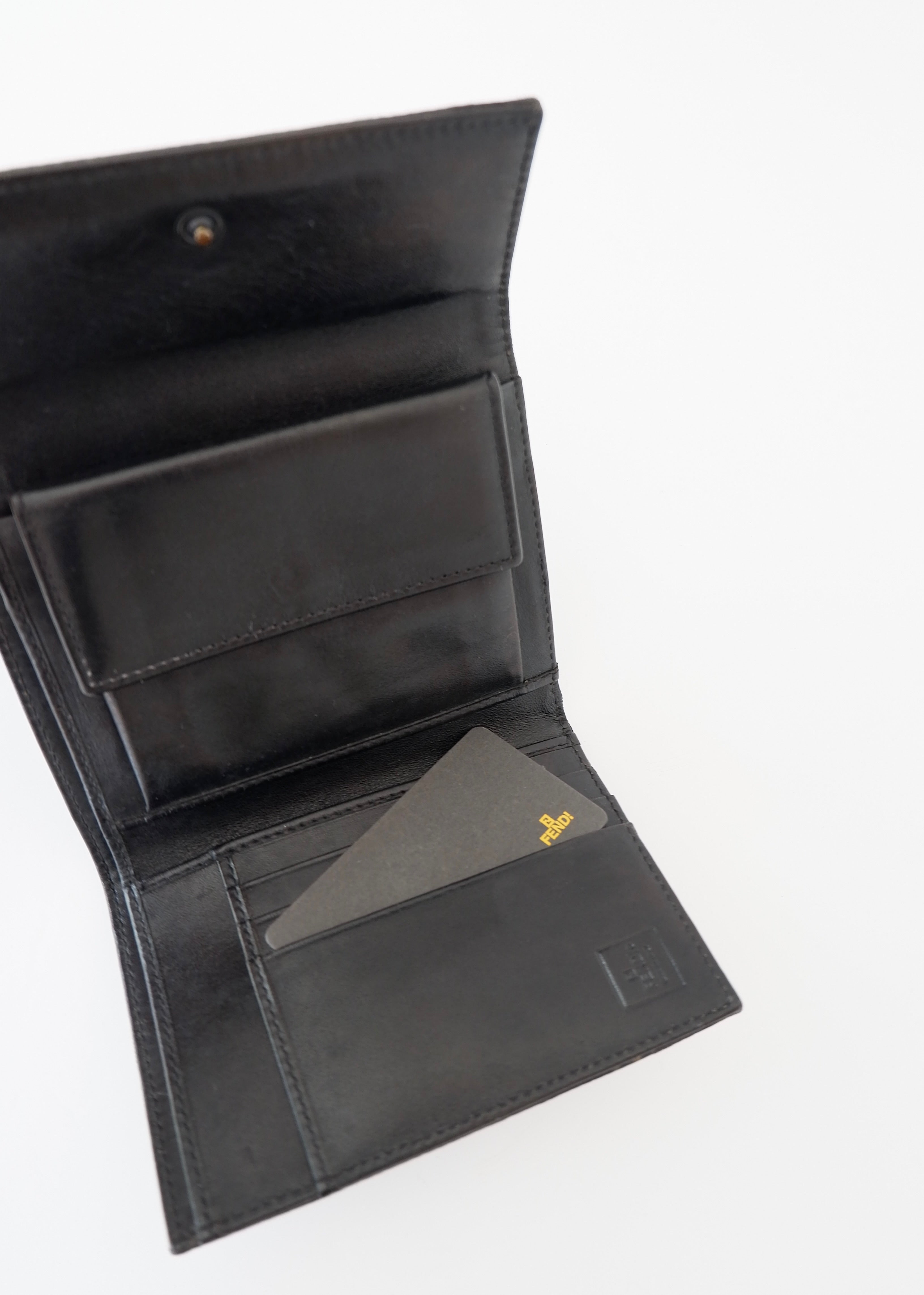 Authentic Preowned FendiBlack Zucca Canvas Bi-Fold Wallet