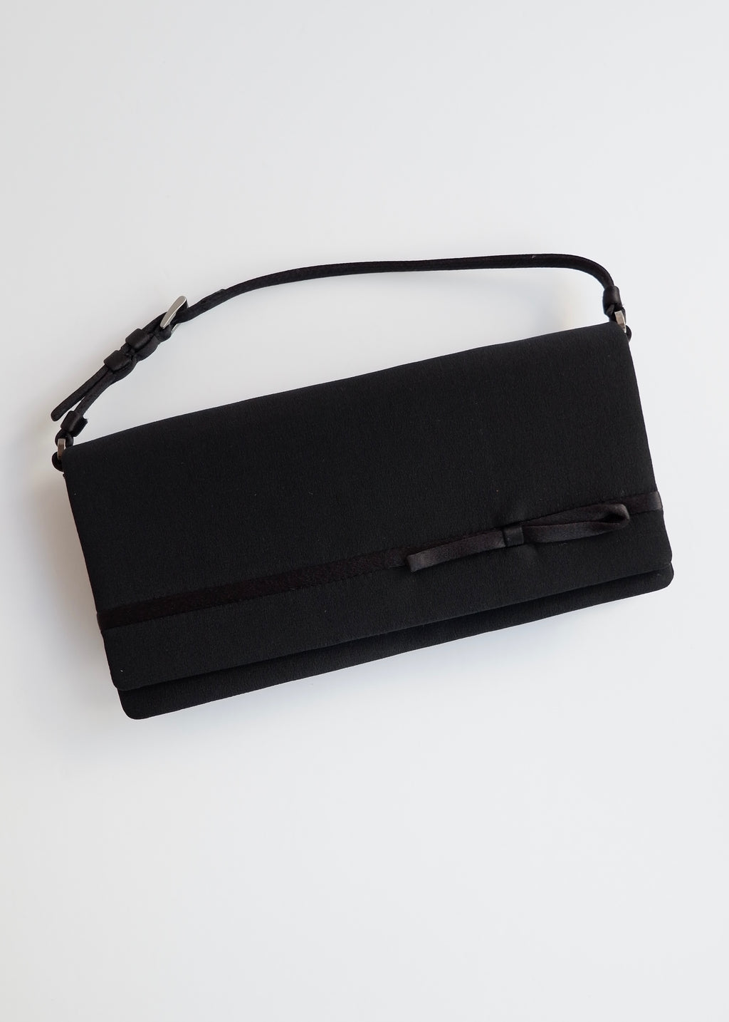 Authentic Preowned Prada Black Satin Bow Detail Handbag