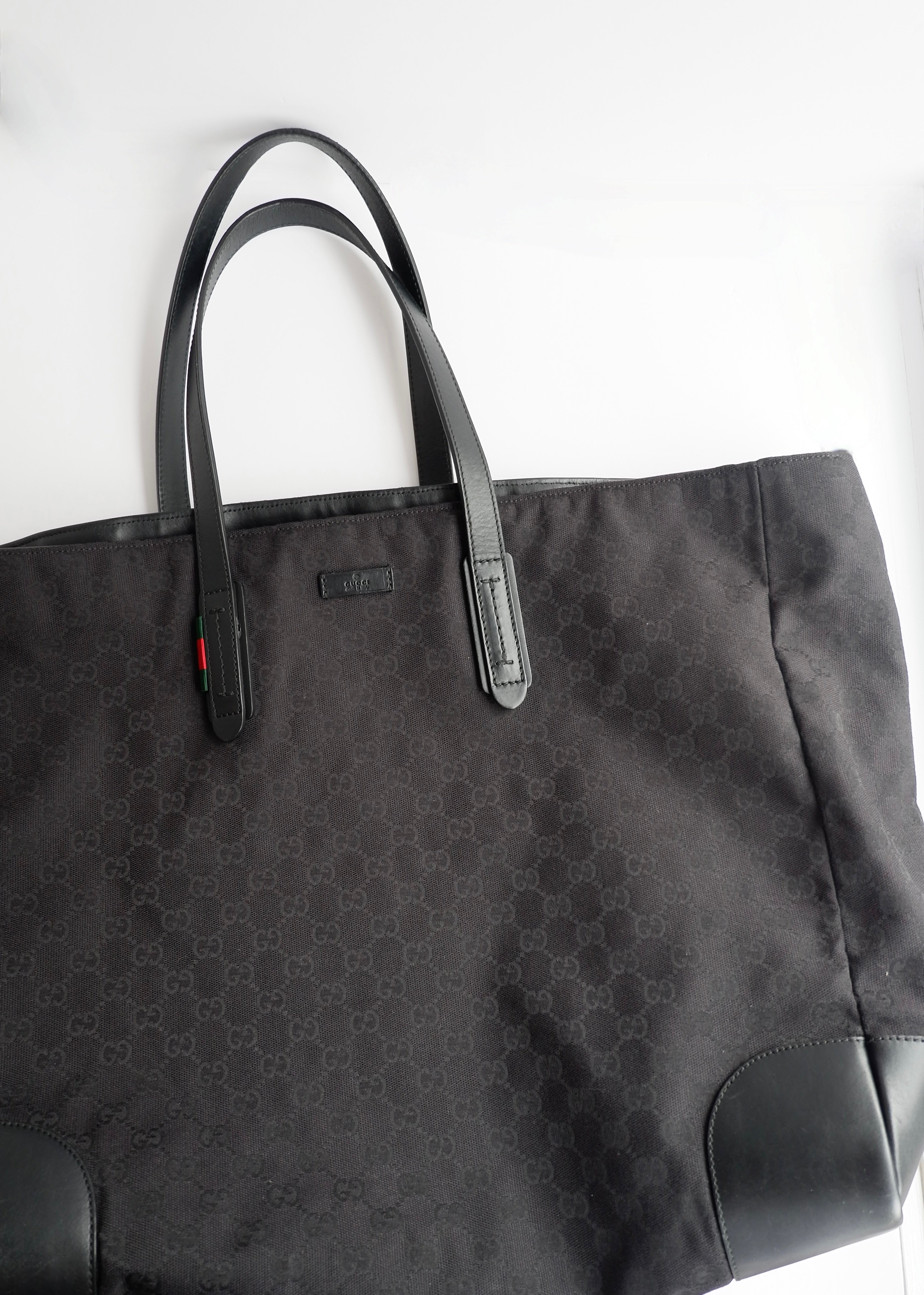 Authentic Preowned Gucci Black GG Canvas Extra Large Shoulder Tote