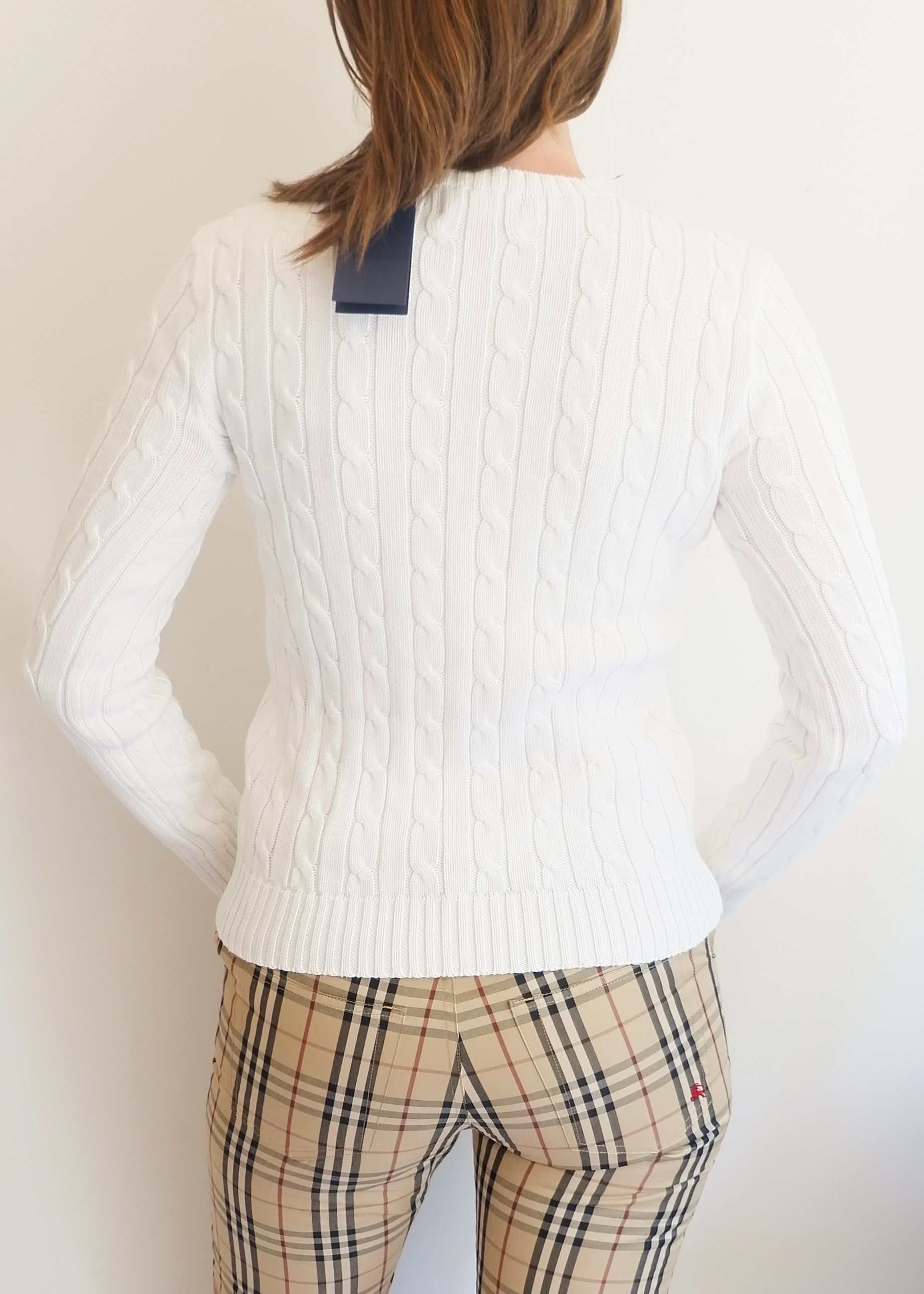 Authentic Preowned Polo Ralph Lauren White Cable Knit Sweater - S