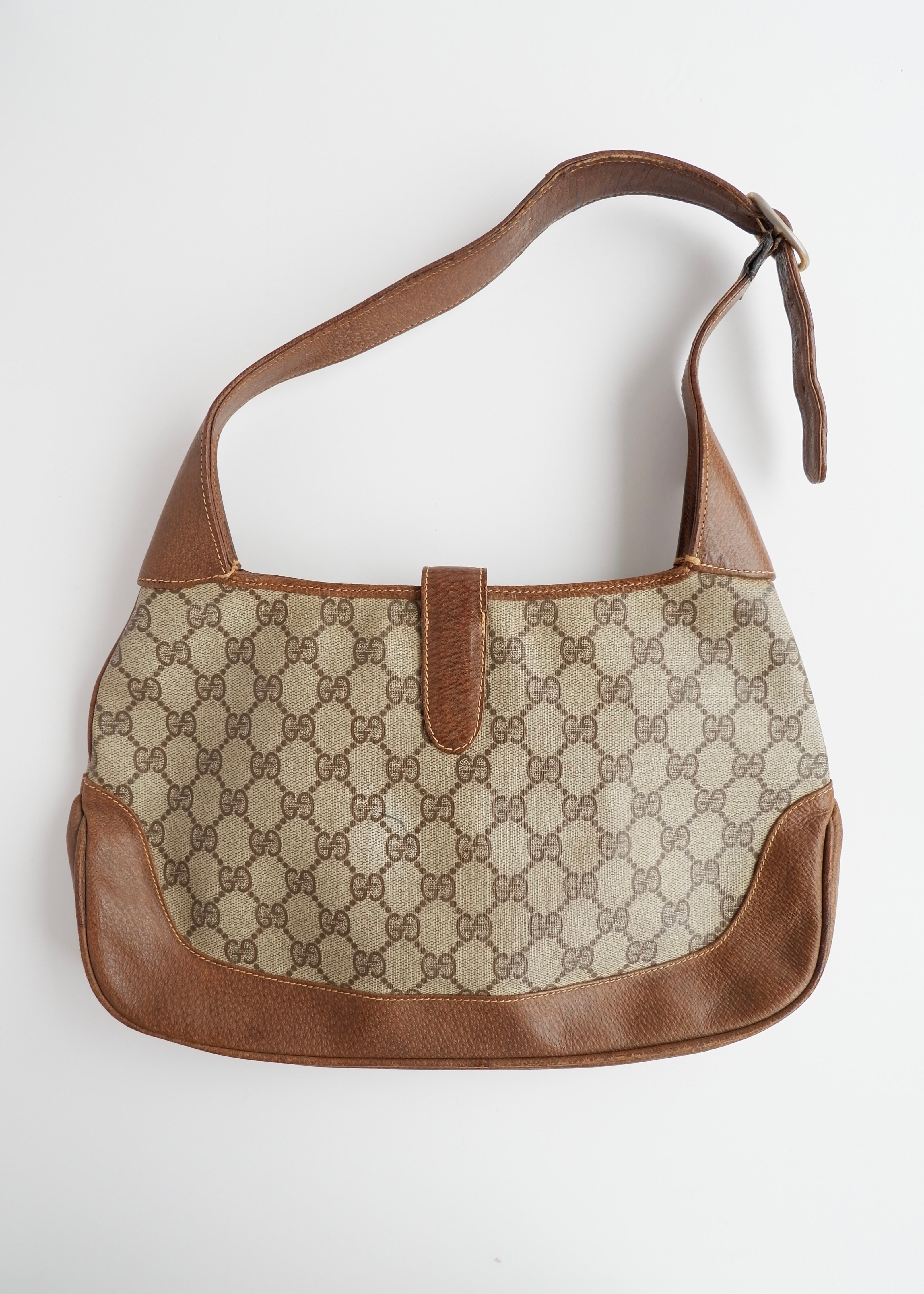 Authentic Preowned Vintage Gucci Brown GG Canvas Jackie Shoulder Bag