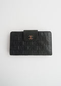 Authentic Preowned Chanel Black Lambskin Long Fold Wallet