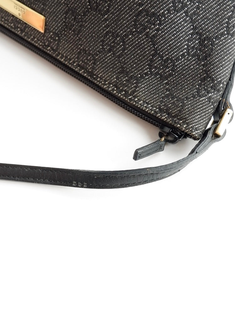 Authentic Preowned Gucci Black GG Canvas Boat Pochette