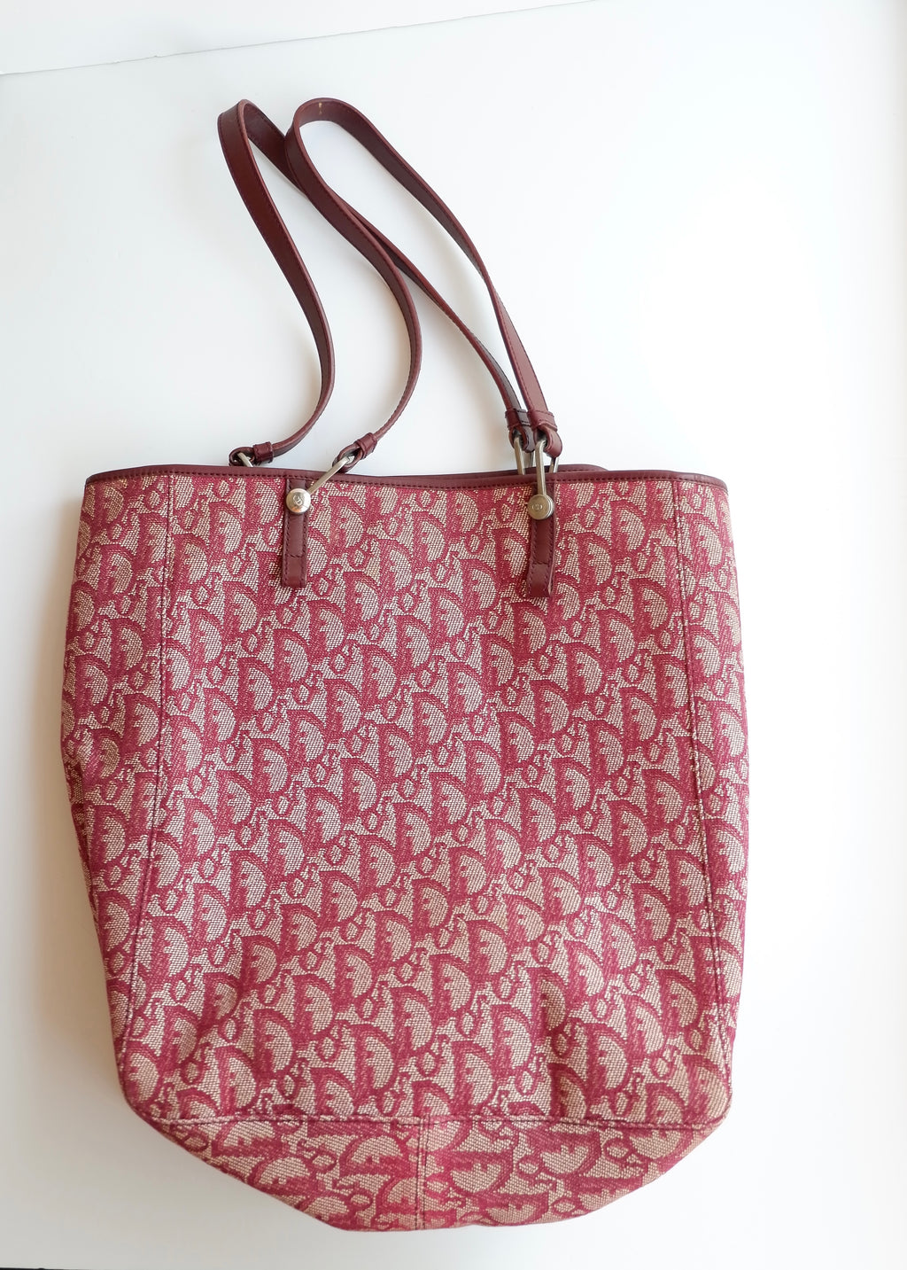 Sac fourre-tout Dior Oblique en toile rouge d'occasion authentique
