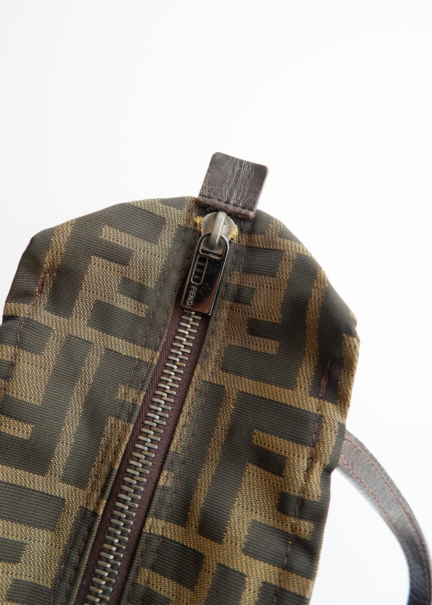 Authentic Preowned Vintage Fenci Brown Canvas Zucca Mini Handbag