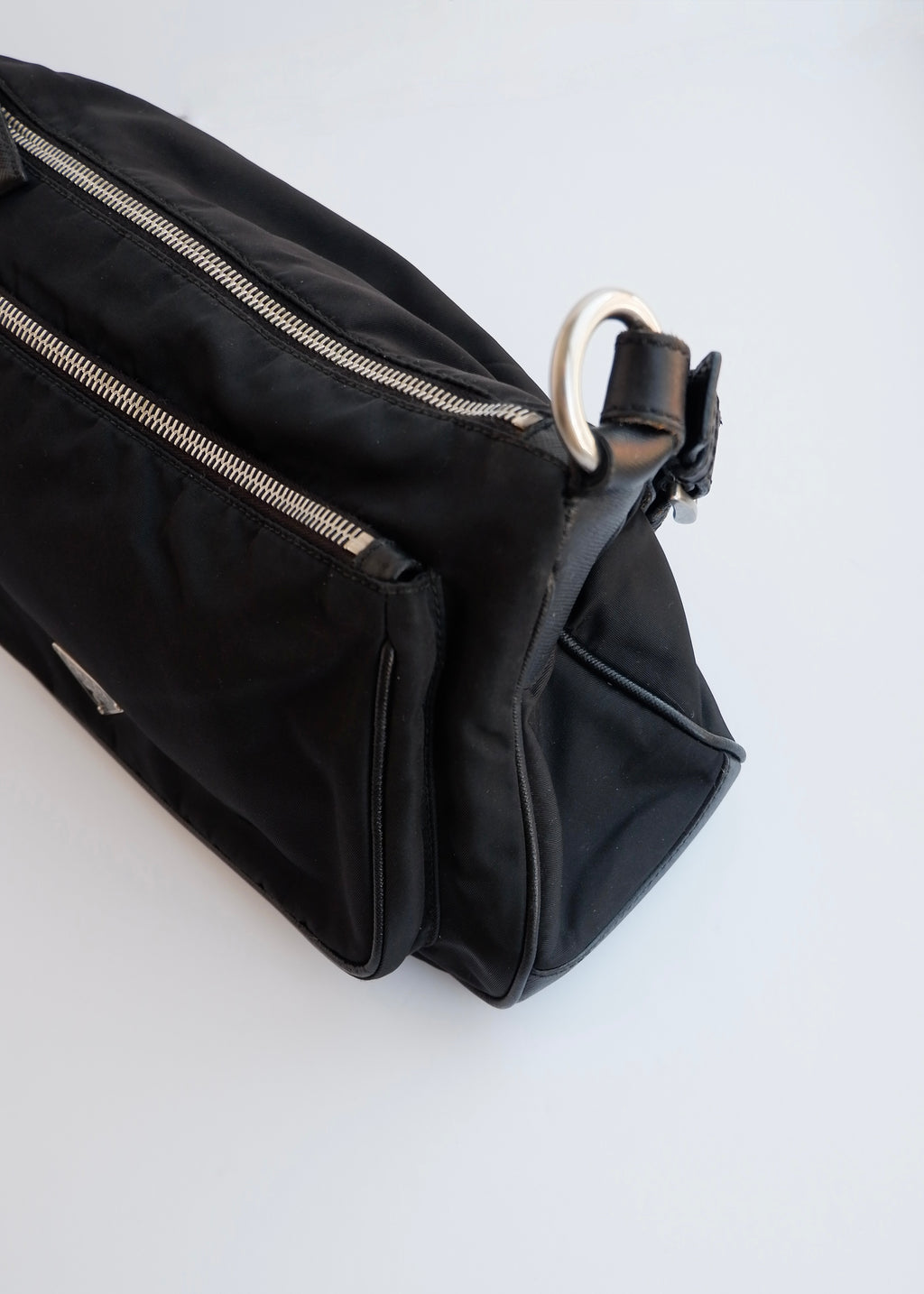 Authentic Preowned Prada Black Nylon Hobo/ Leather Strap Shoulder
