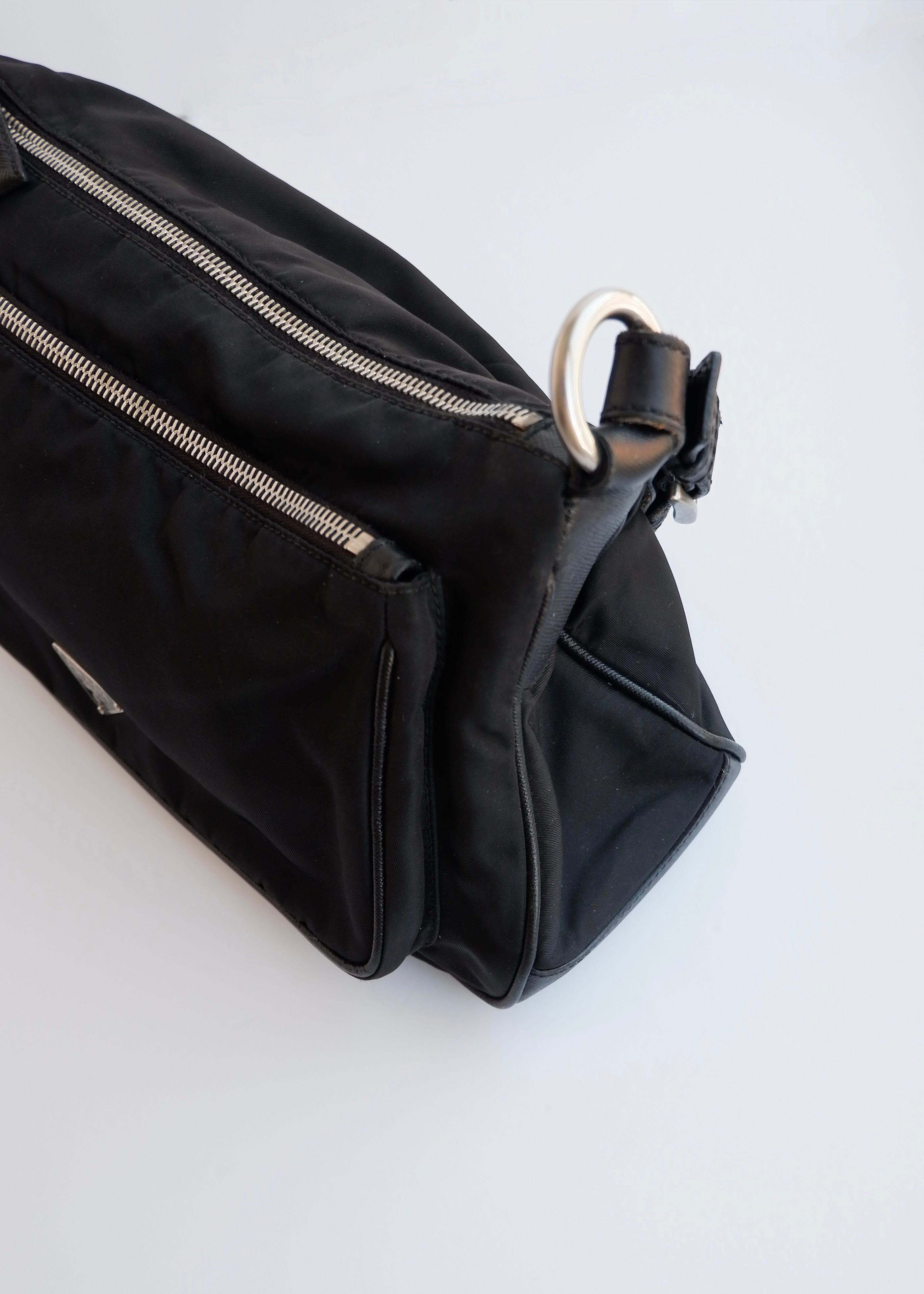 Authentic Preowned Prada Black Nylon Hobo/ Leather Strap Shoulder