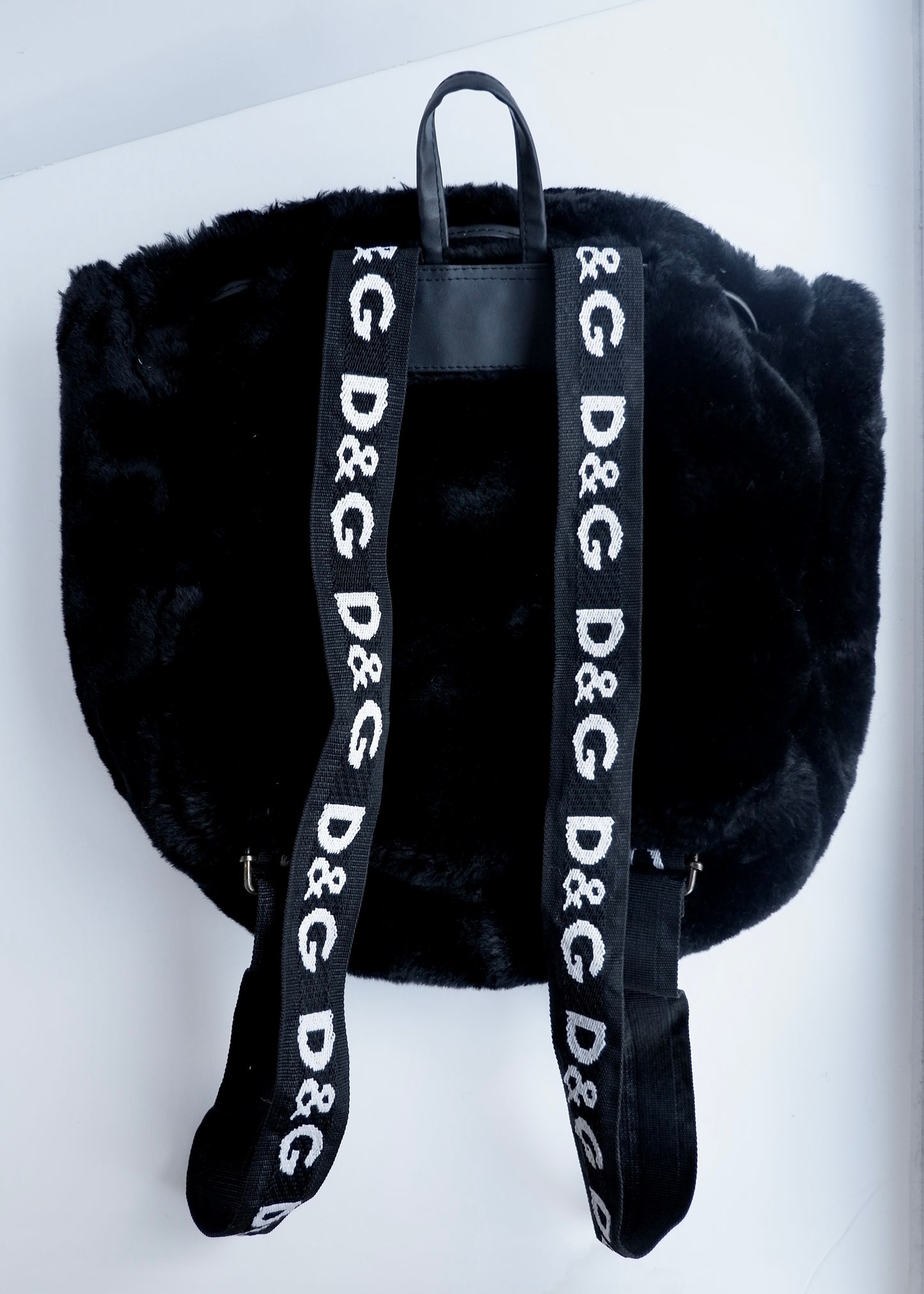 Authentic Preowned D&G Black/White Faux Fur Backpack