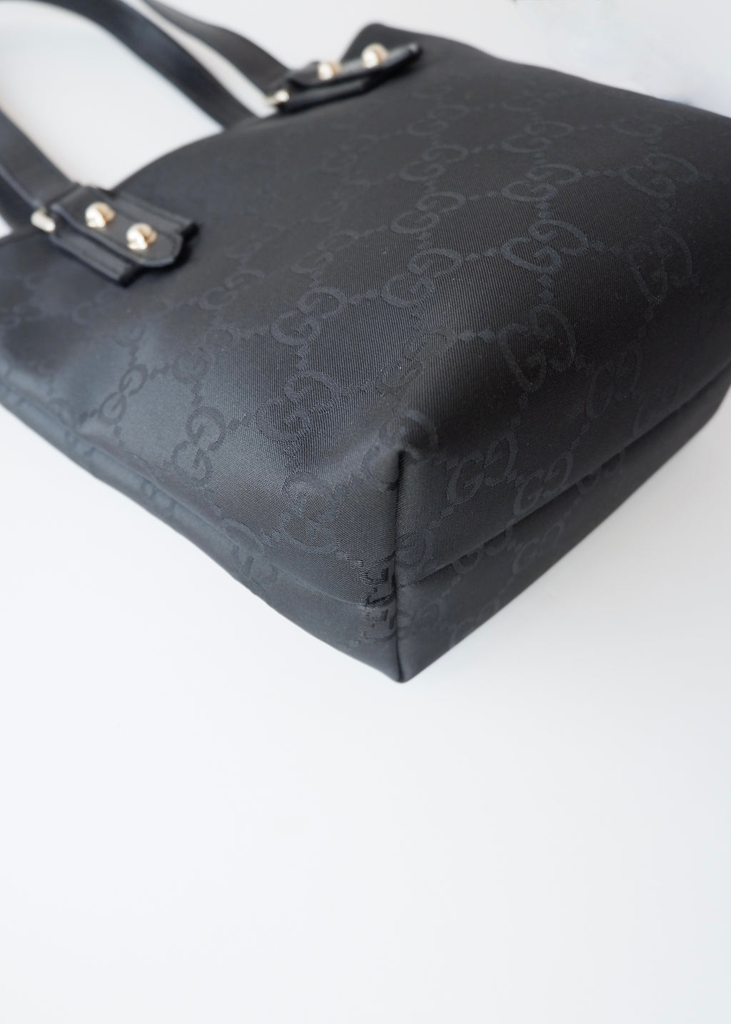Preowned Gucci Black Large GG Canvas/Leather Shoulder Tote