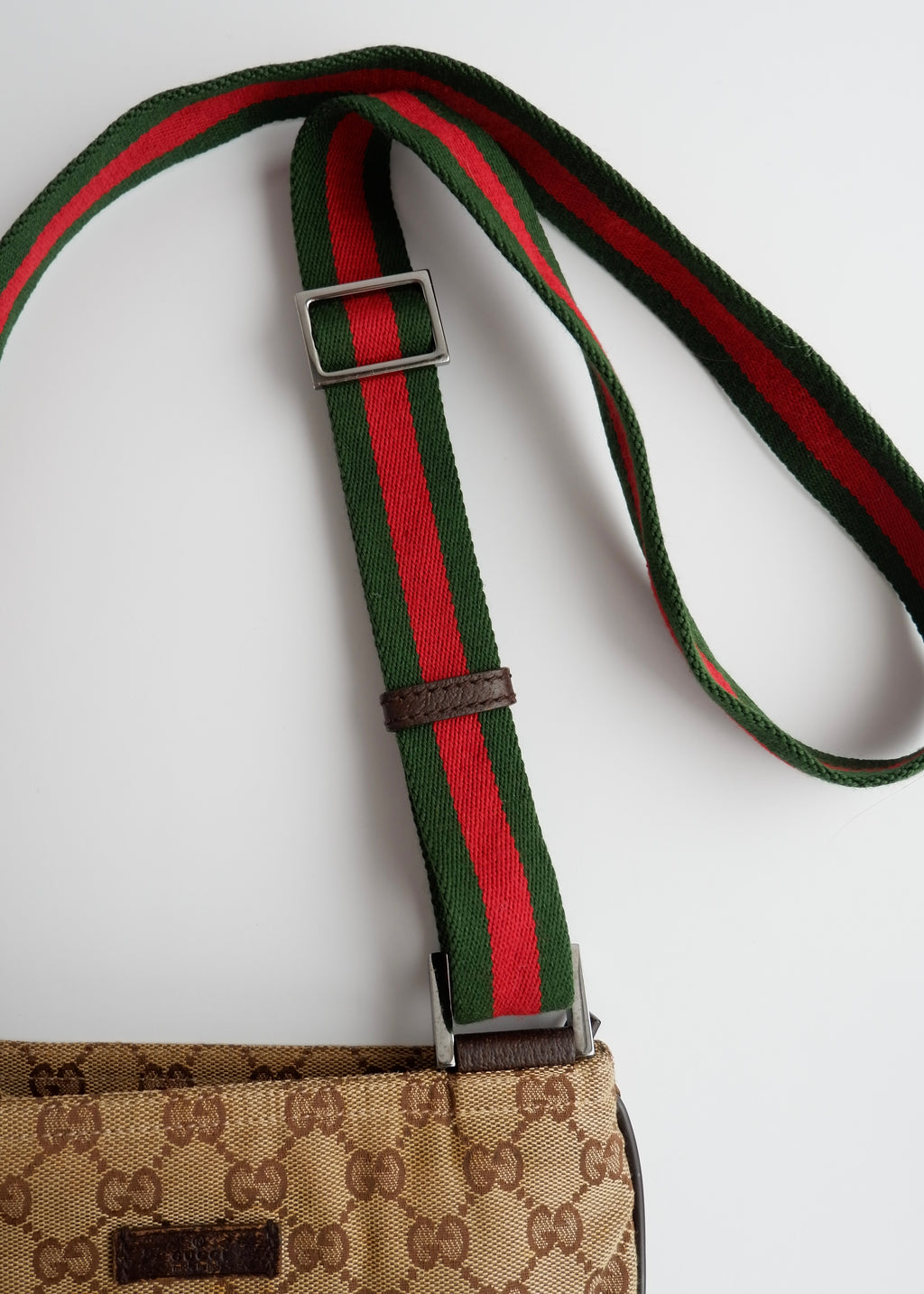Authentic Preowned Gucci GG Canvas Sherry Line Crossbody Bag