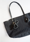 Authentic Preowned Gucci Black GG Canvas/Patent Leather Tote Bag
