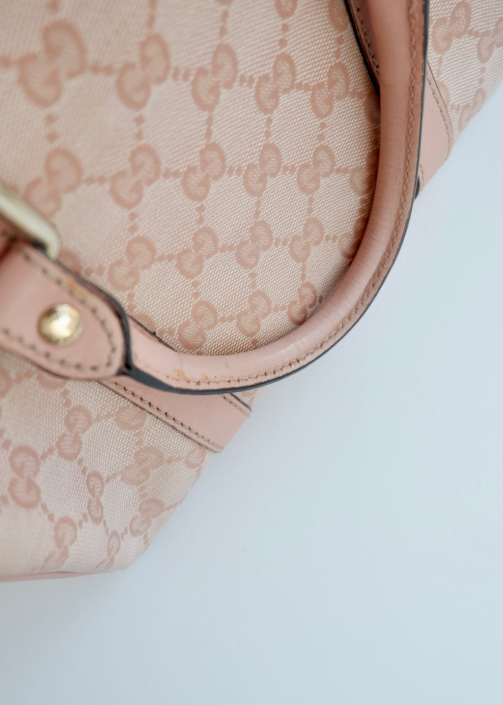 Authentic Preowned Gucci Pink GG Canvas Mini Boston Bag
