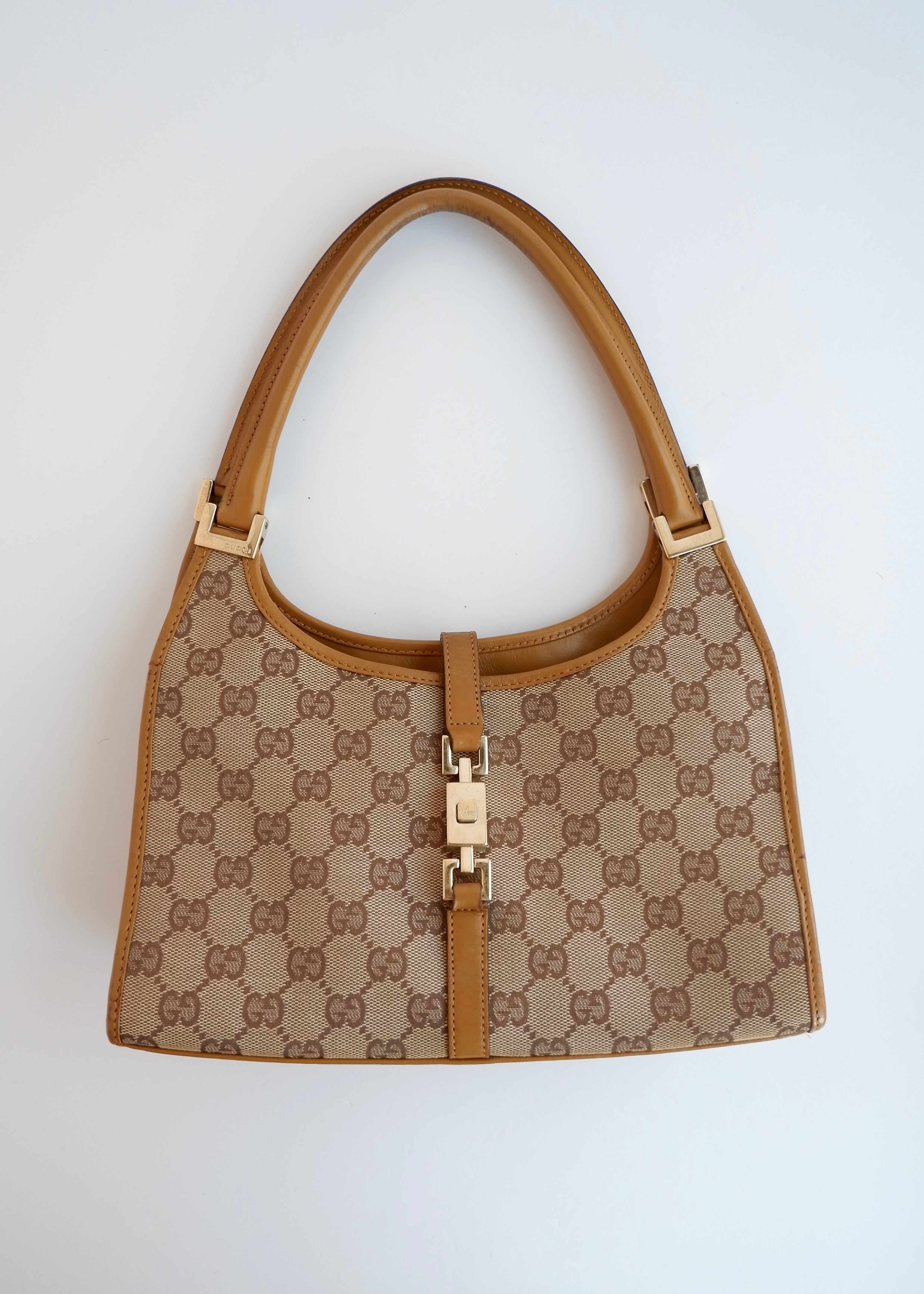 Authentic Preowned Gucci Tan GG Canvas Small Jackie Shoulder Bag