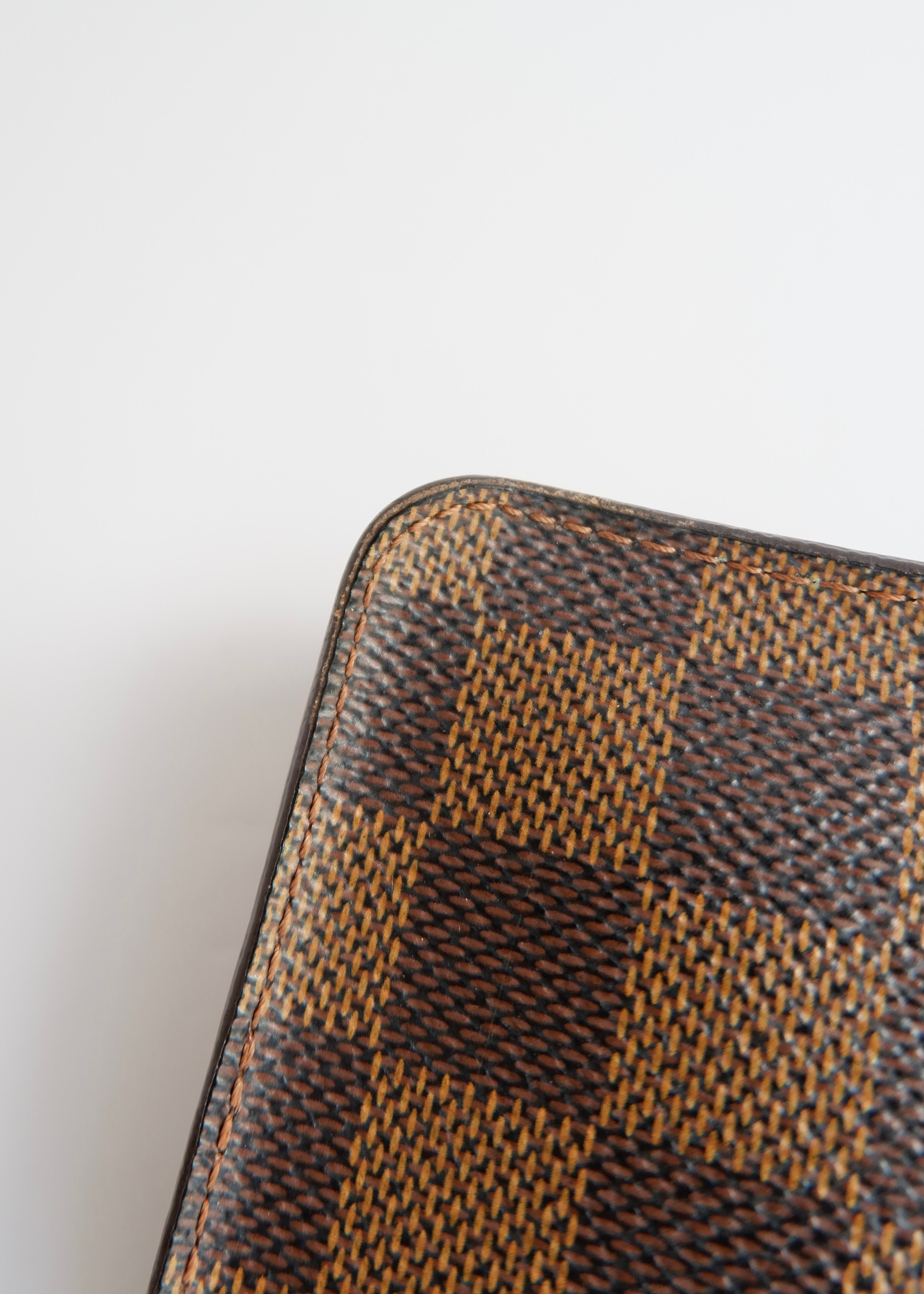 Preowned Louis Vuitton Brown Damier Ebene Long Zip Around Wallet