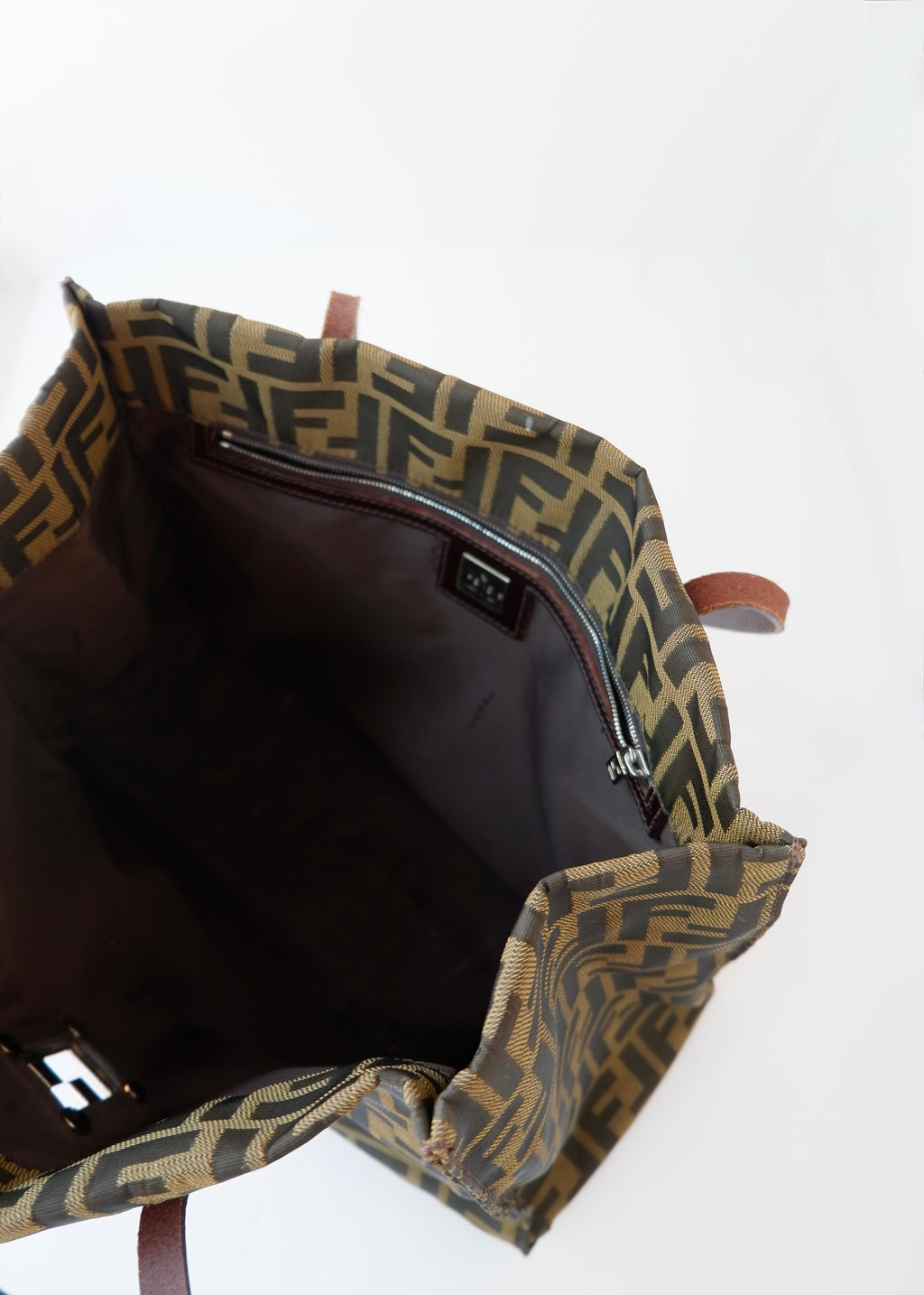 Preowned Vintage Fendi Brown Zucca Canvas Shoulder Tote