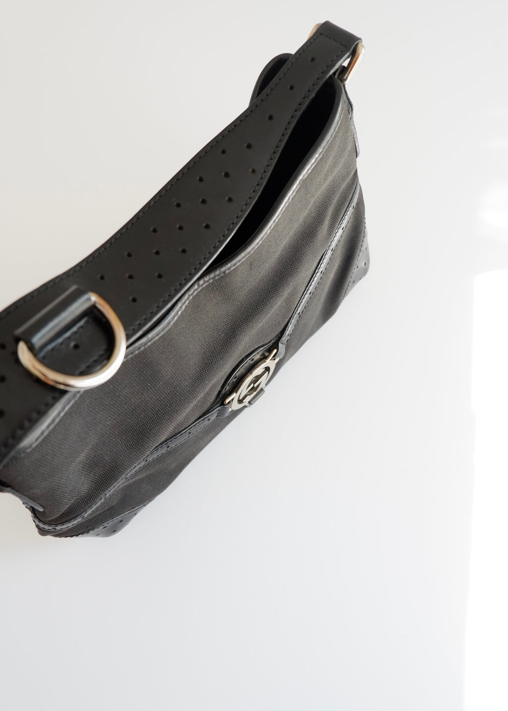 Authentic Preowned Gucci Black Canvas/Leather G Dollar Shoulder Bag