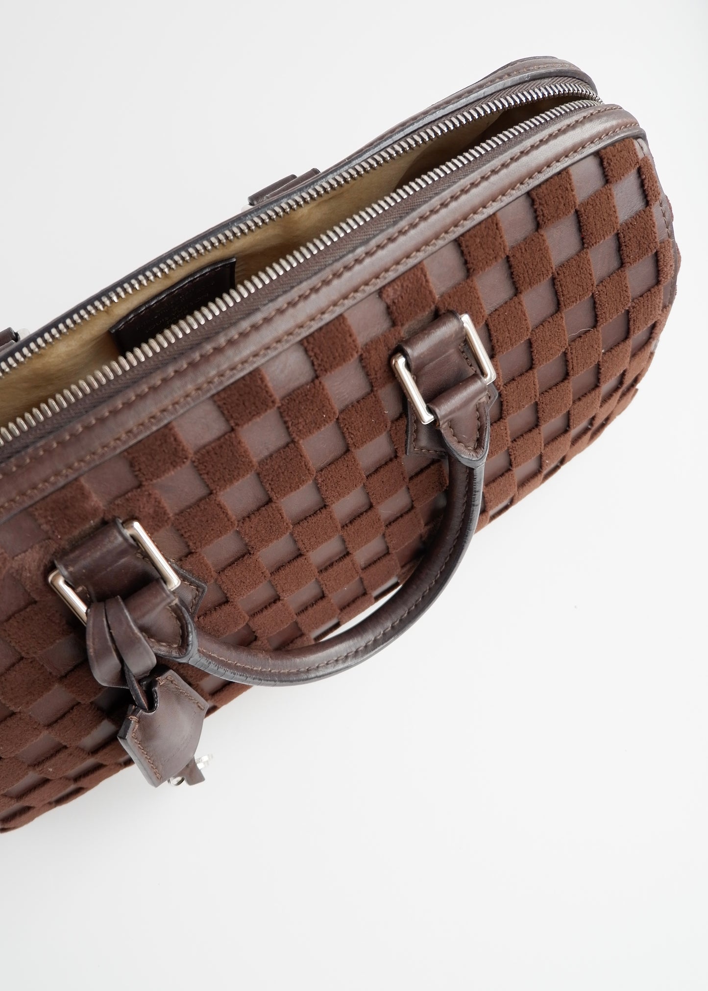 Authentic Preowned Louis Vuitton Damier Cubic Speedy East West Leather Brown Special Edition (Spring 2013) Hand Bag
