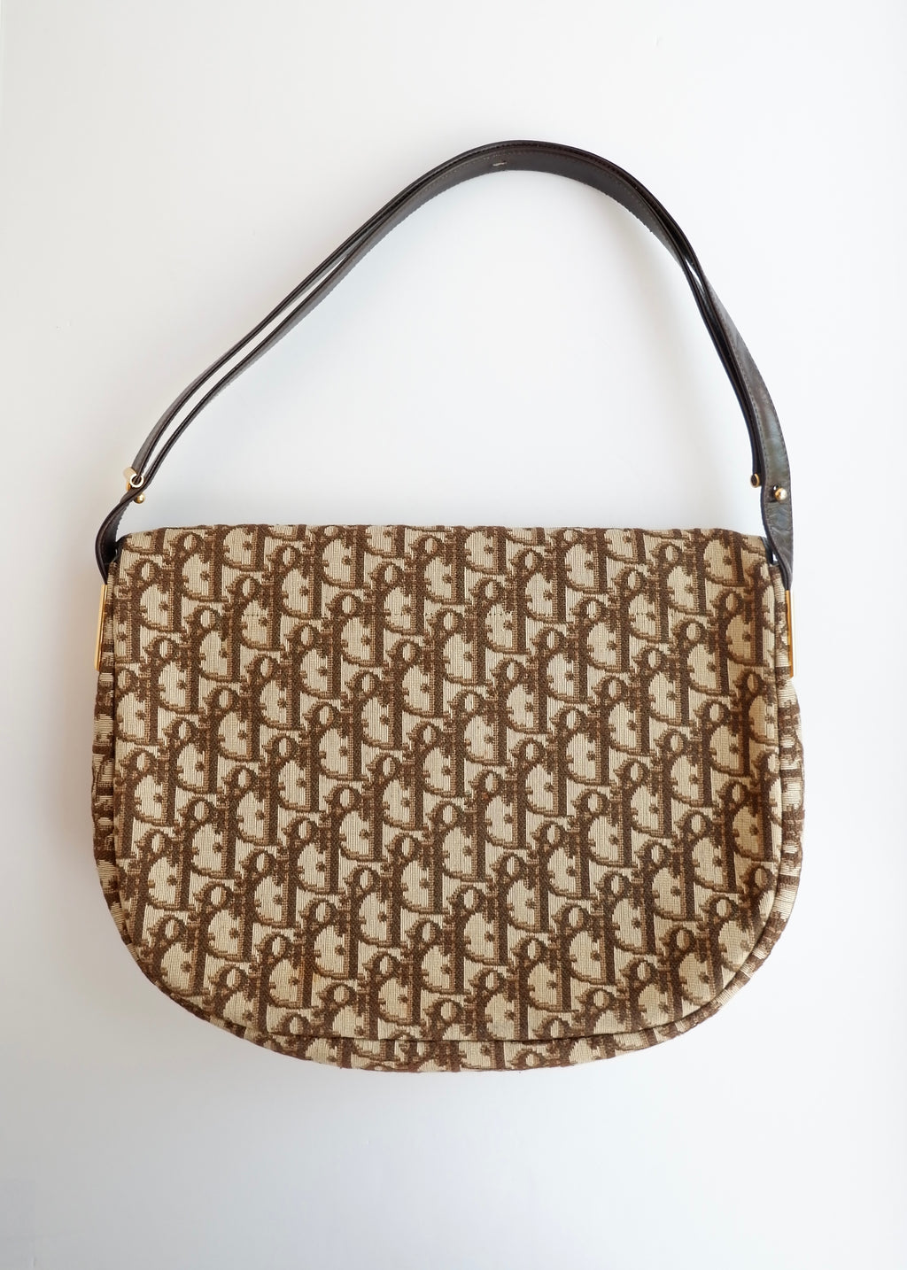 Preowned Vintage Dior Brown Trotter Shoulder Bag