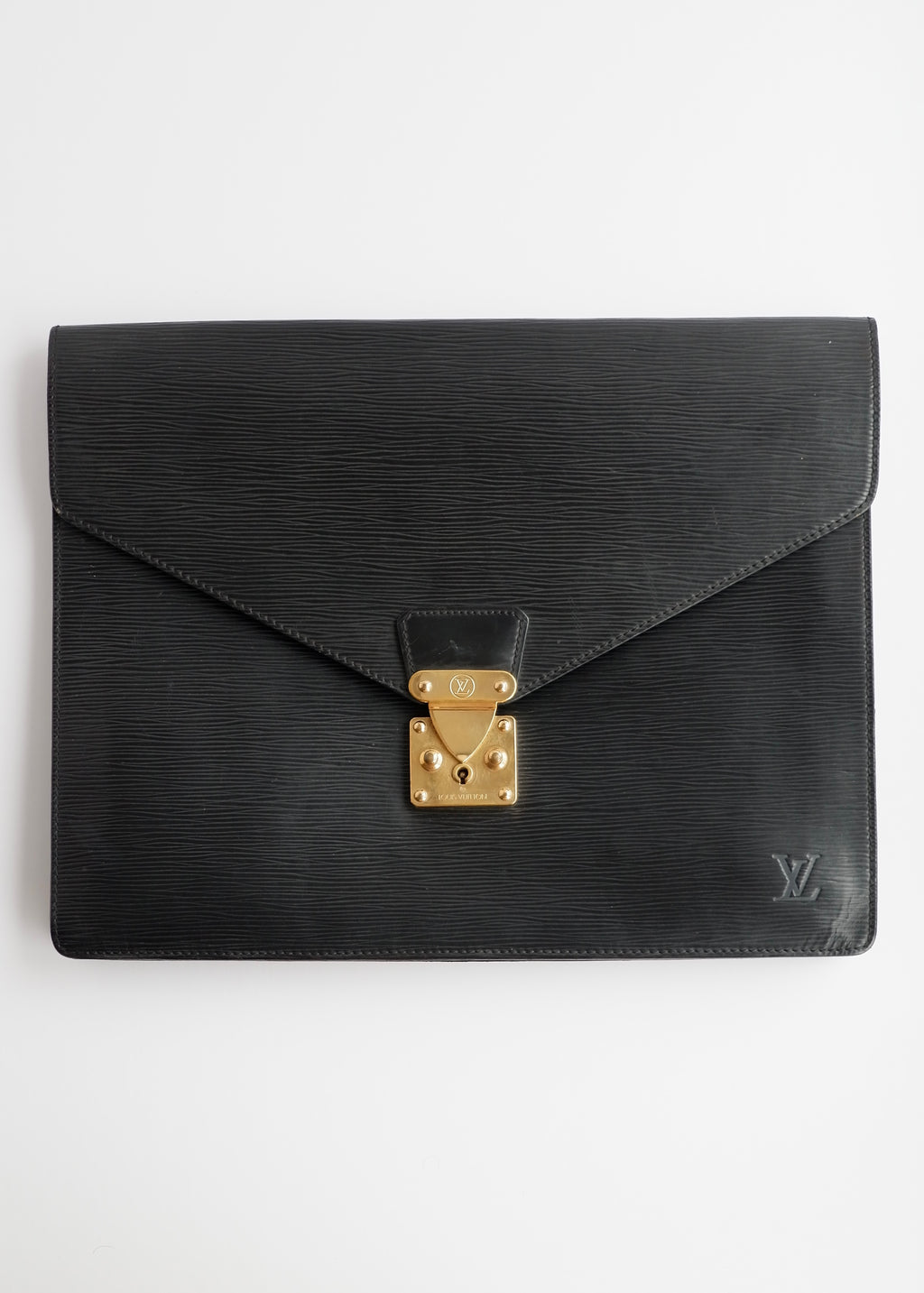 Authentic Preowned Vintage Louis Vuitton Black Epi Large Pouch