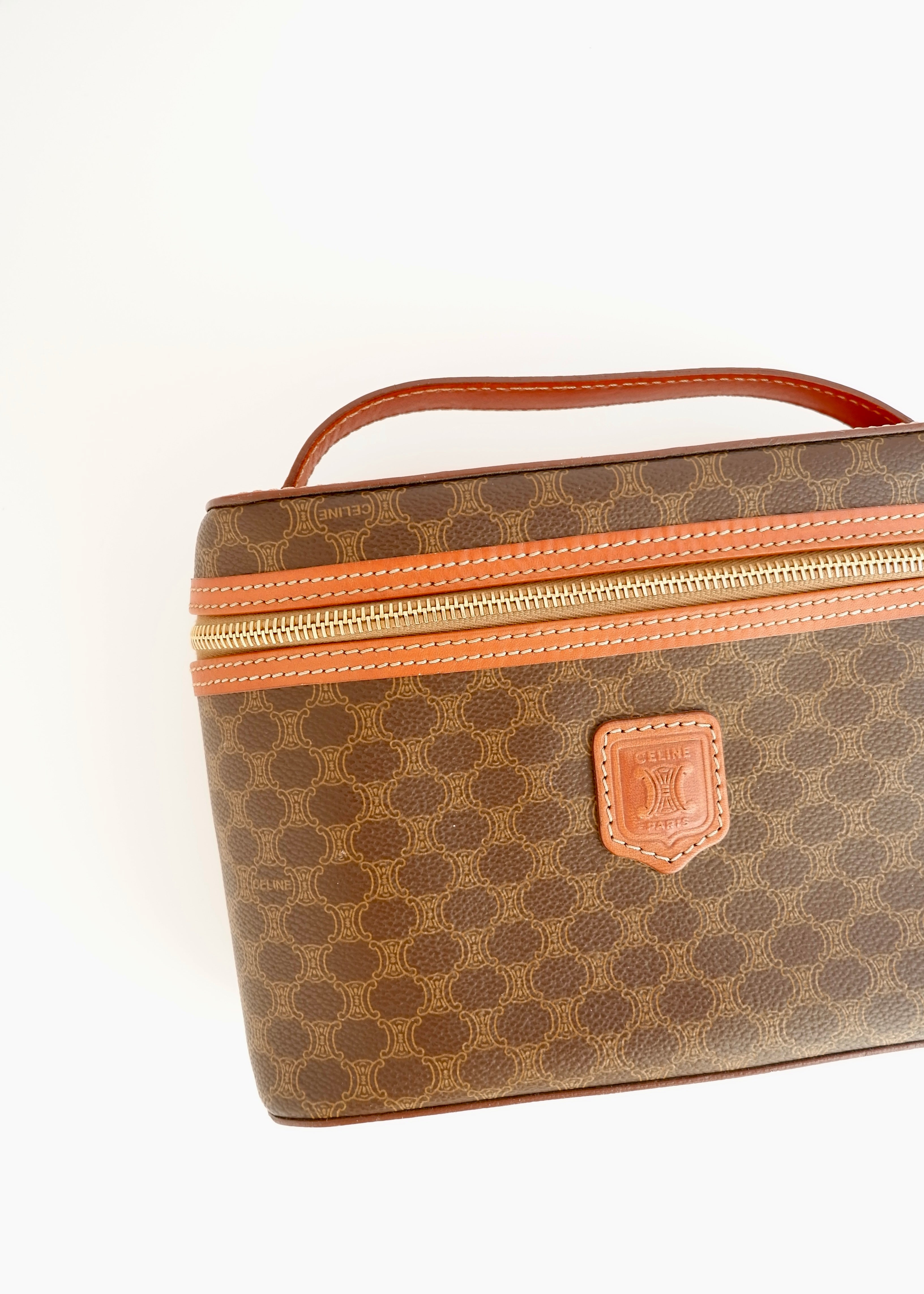 Authentique Pochette Vintage Celine Macadam à Poignée Supérieure