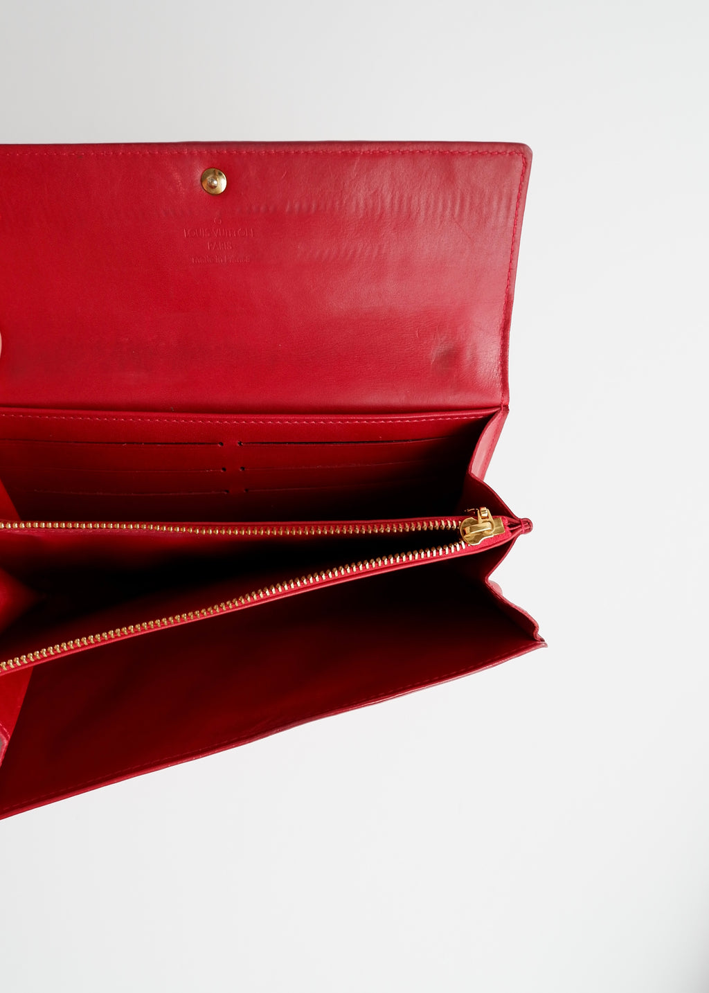 Authentic Preowned Louis Vuitton Red Monogram Vernis Long Sarah Wallet