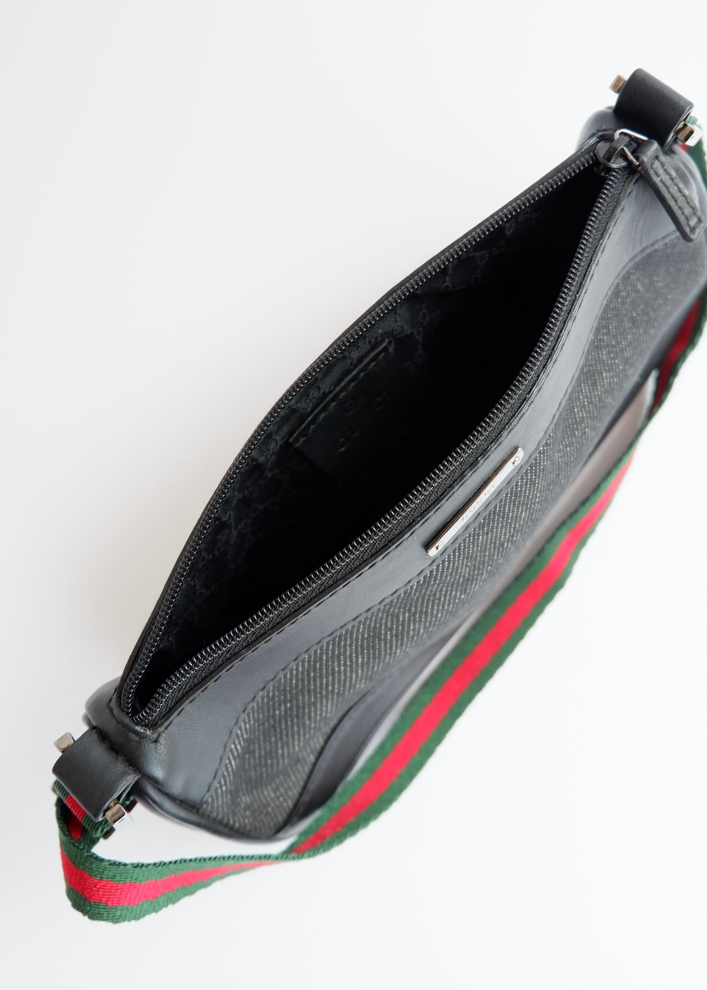 Authentic Preowned Gucci Black Denim/ Leather Sherry Line Micro Shoulder Bag