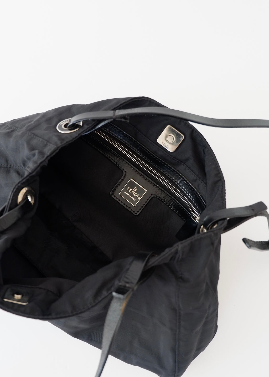 Authentic Preowned Fendi Black Zucca Canvas Shoulder Bag