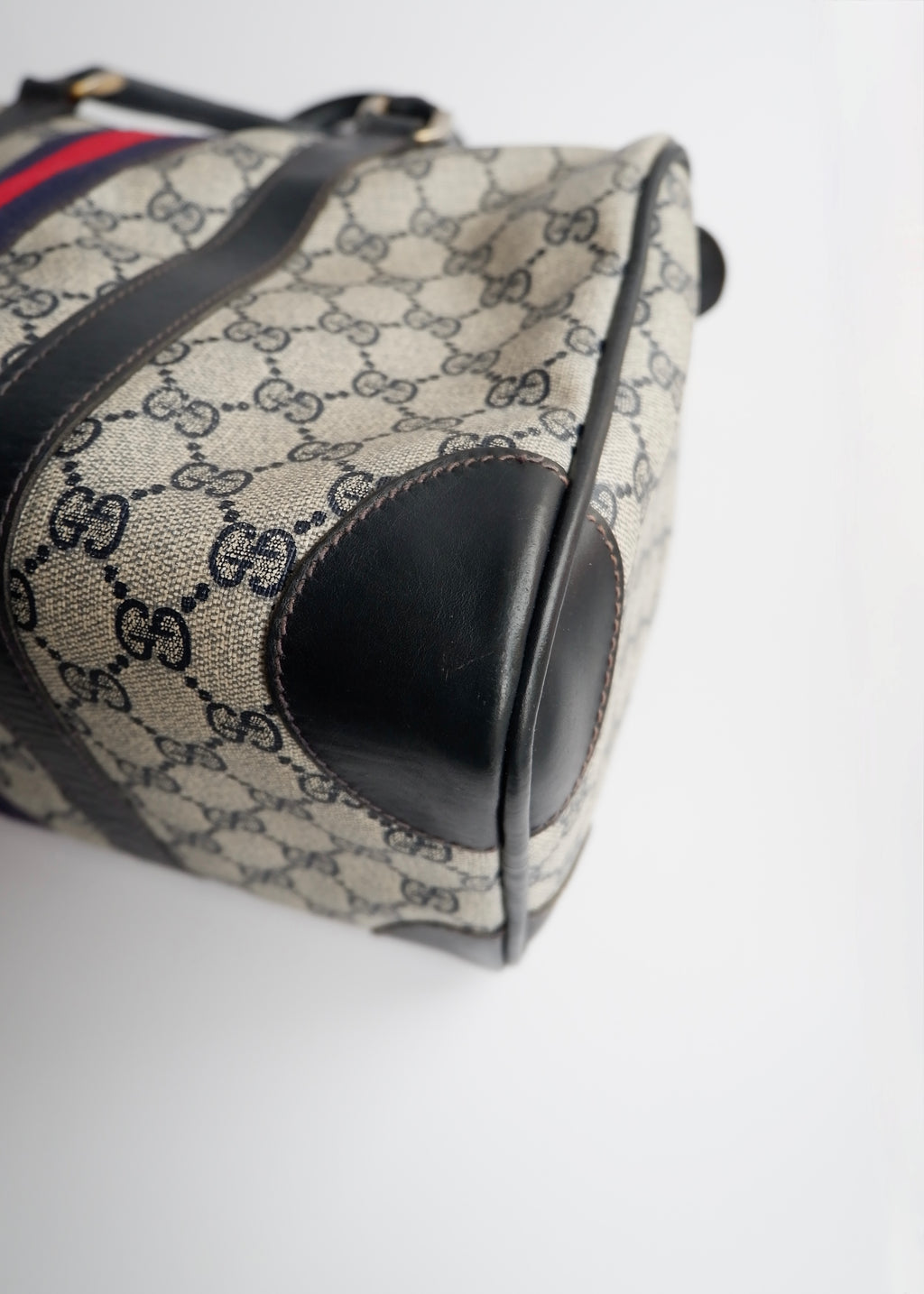 Authentic Preowned Vintage Gucci Navy Boston Bag