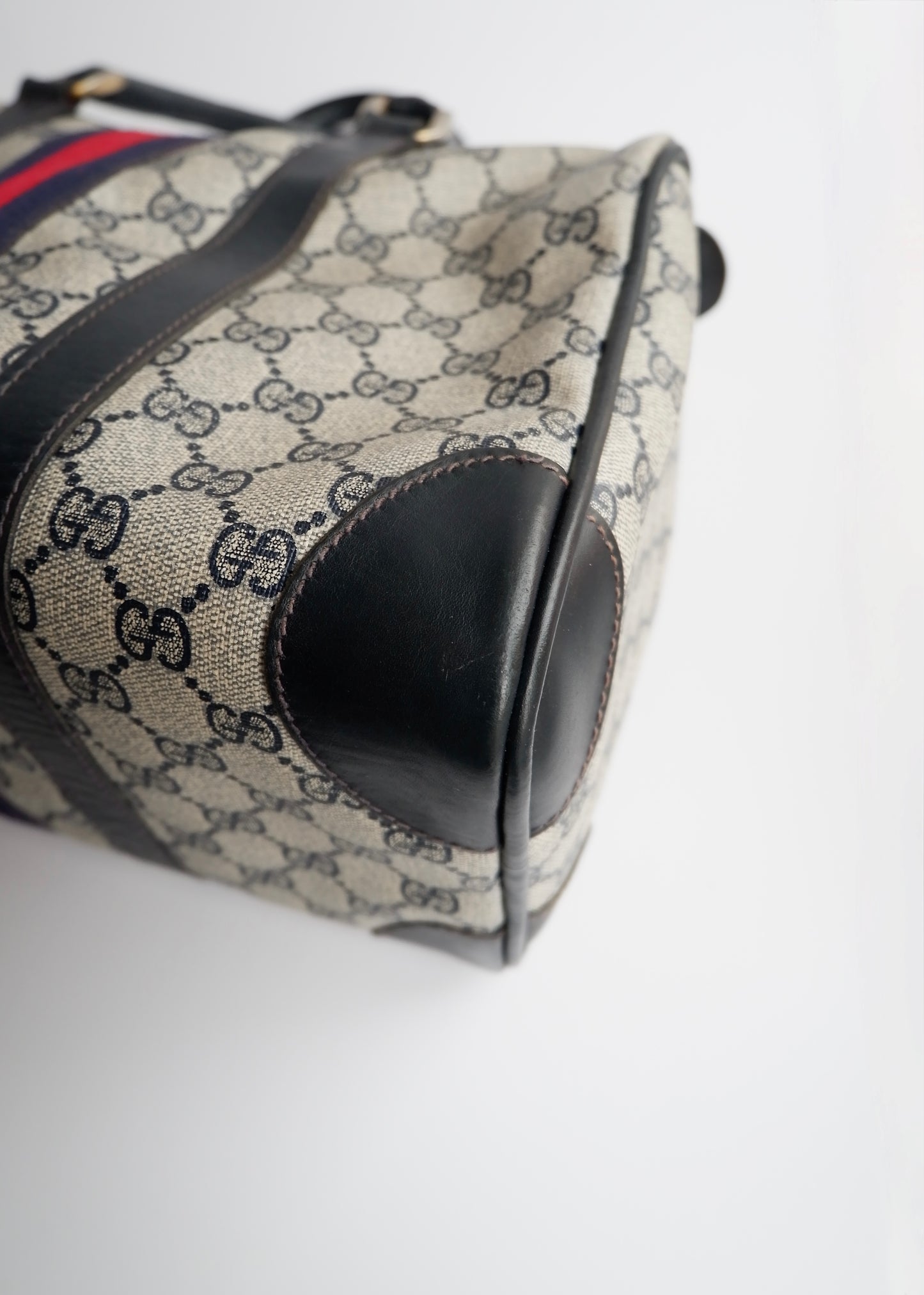 Authentic Preowned Vintage Gucci Navy Boston Bag