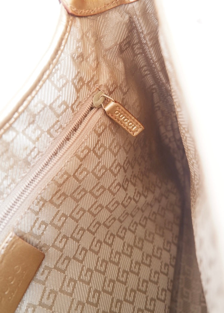 Authentique sac à bandoulière Gucci Jackie bleu/doré d'occasion