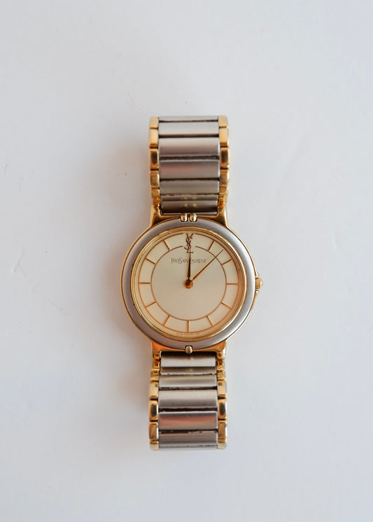 Authentic Preowned YSL Silver/Gold Tone Watch