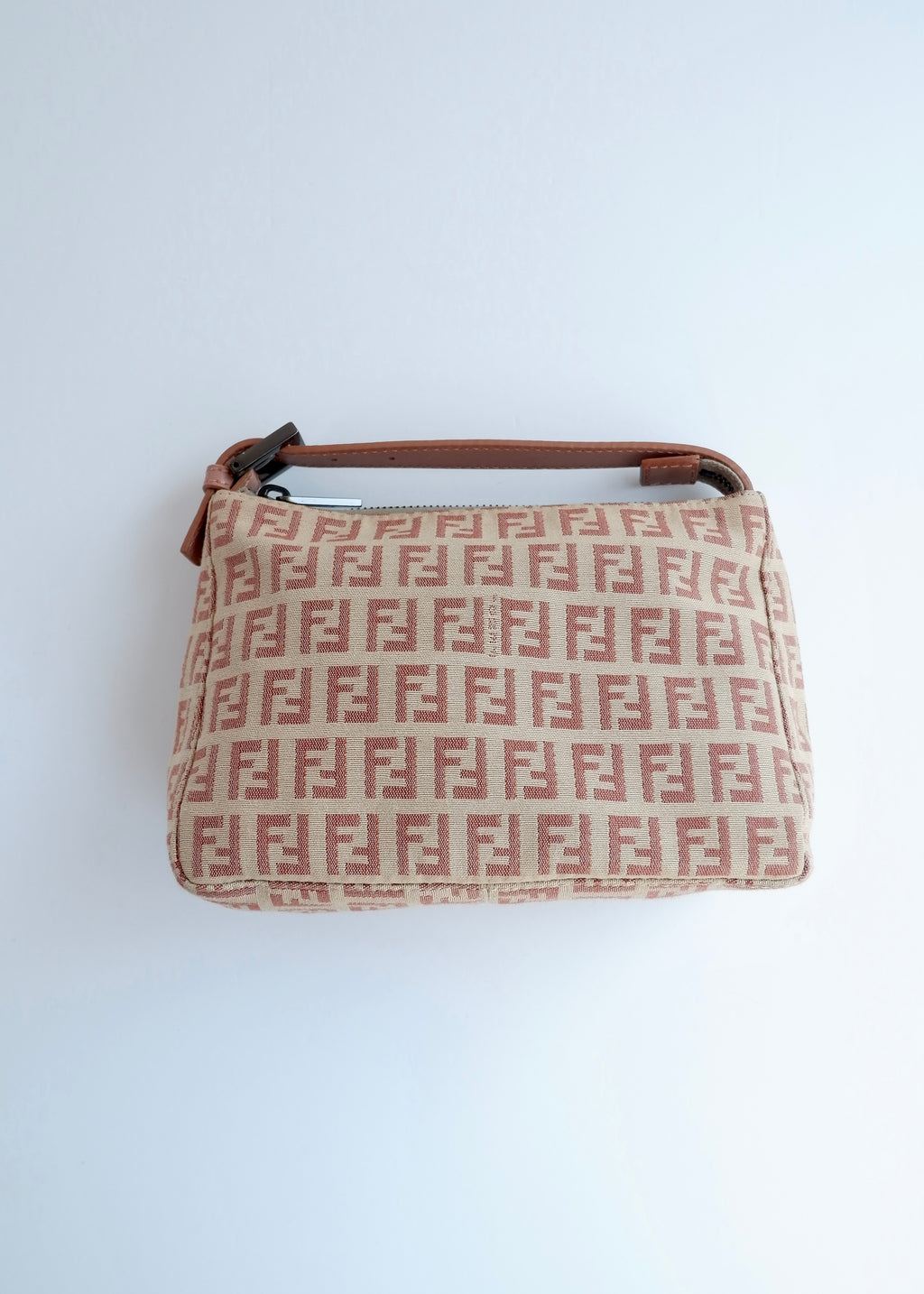 Pochette Fendi Zucchino rose poudré authentique d'occasion