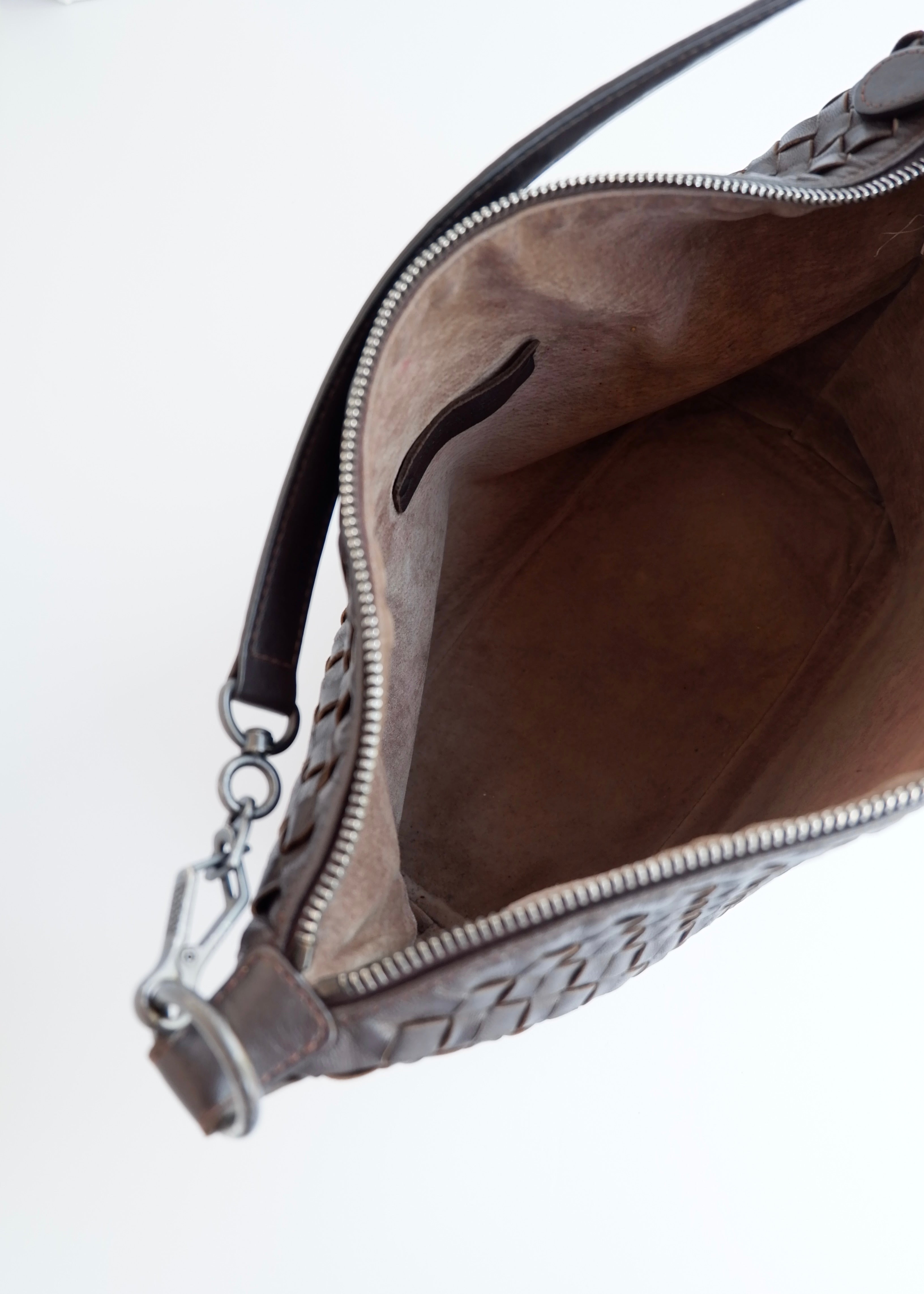 Sac porté épaule Bottega Veneta d'occasion en cuir marron authentique
