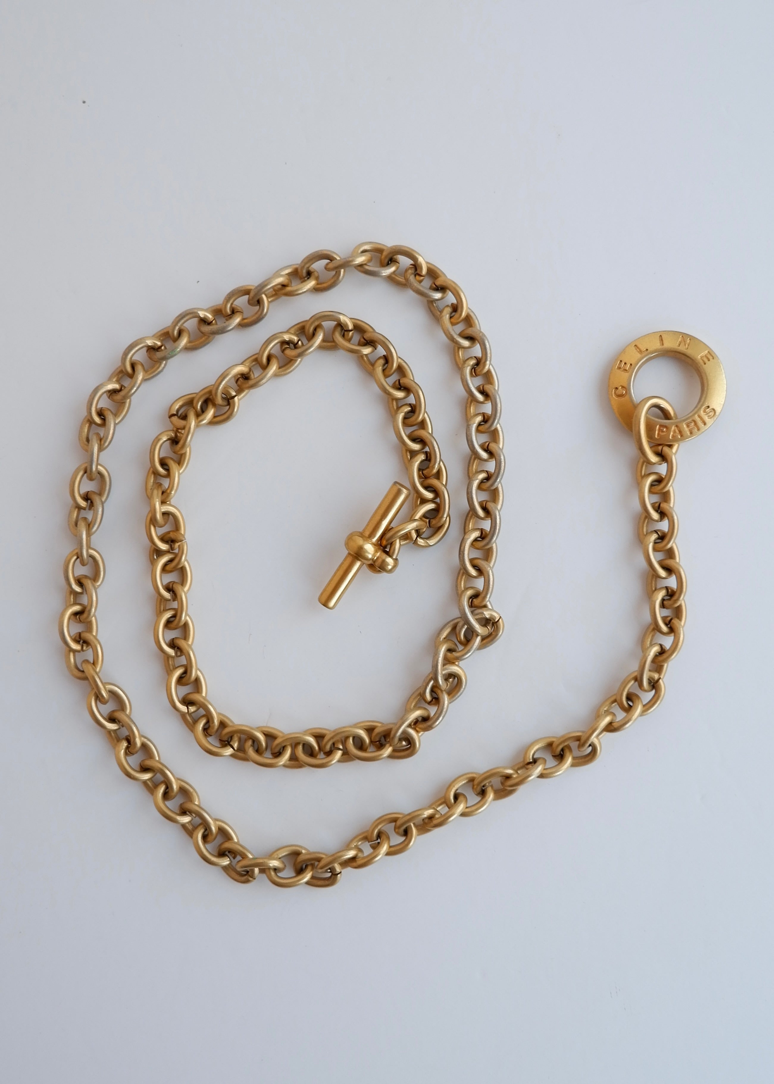 Ceinture chaîne vintage Céline authentique d'occasion, ton or