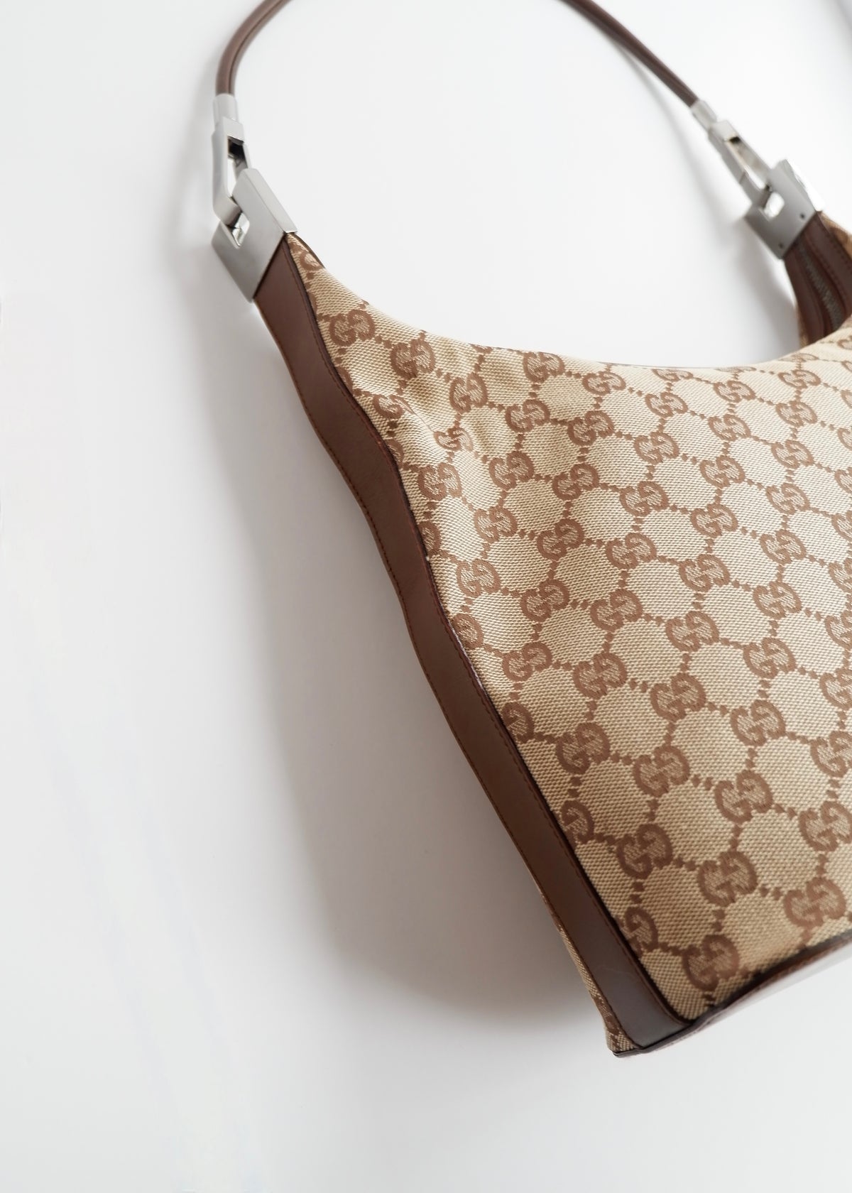 Preowned Gucci Brown GG Canvas Shoulder Bag