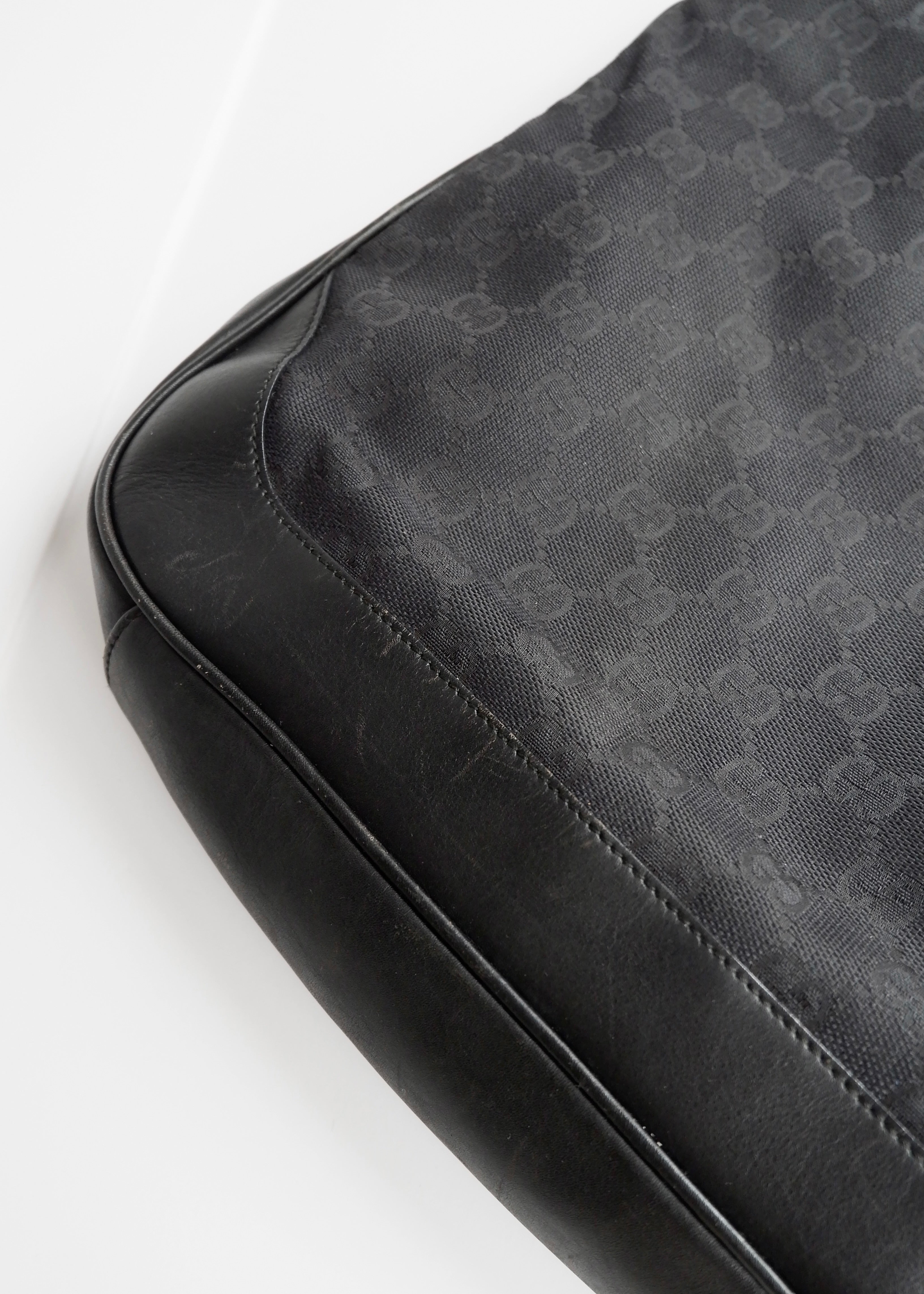 Authentic Preowned Gucci Black GG Canvas Two Strap Shoulder Bag