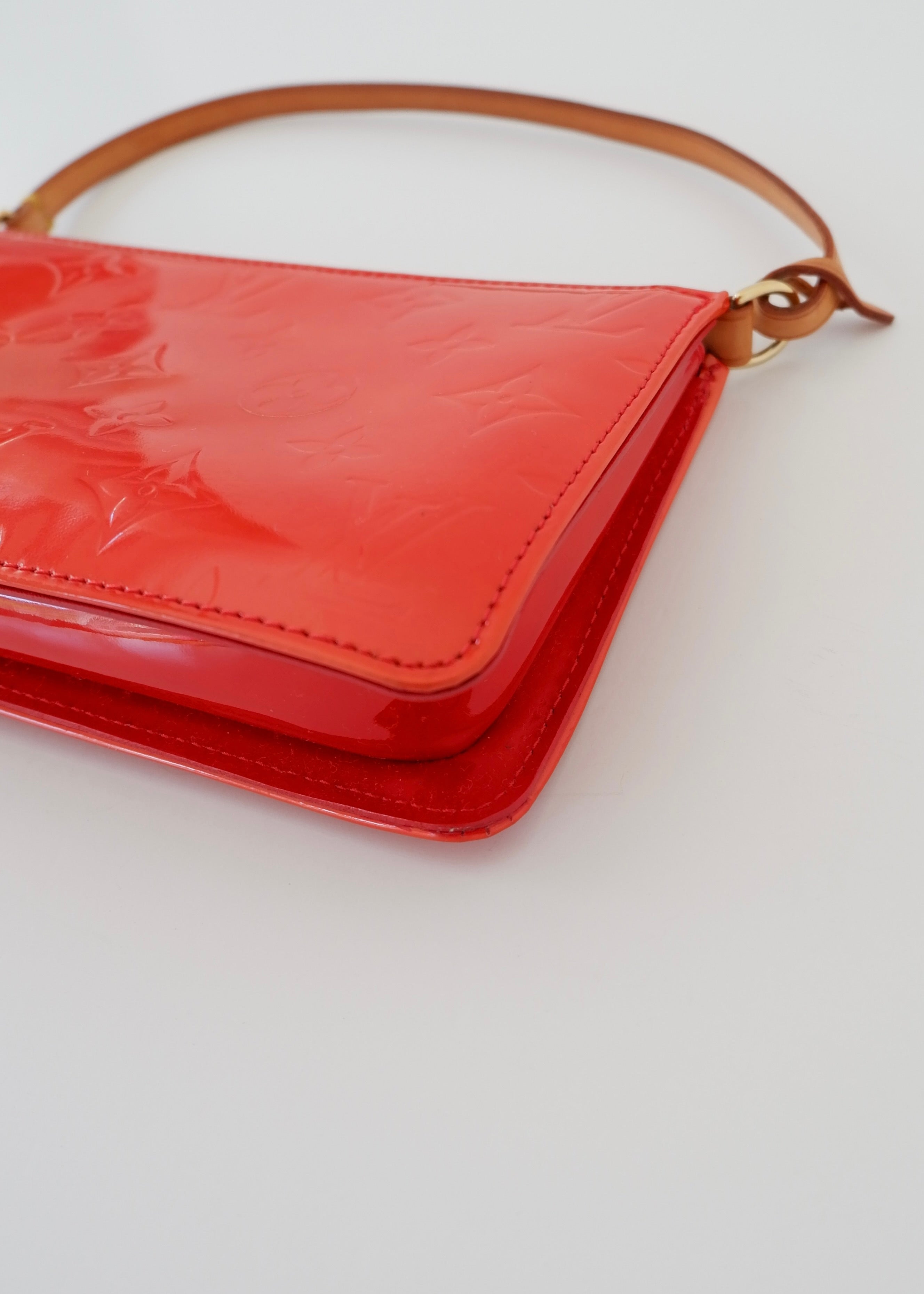 Authentic Preowned Louis Vuitton Red Vernis Lexington Pochette Shoulder Bag