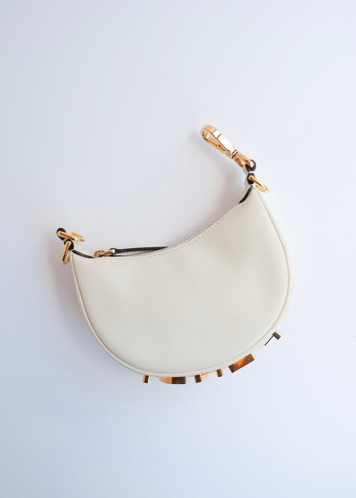 Authentic Preowned Fendi White Leather Nano Fendigraphy Handbag