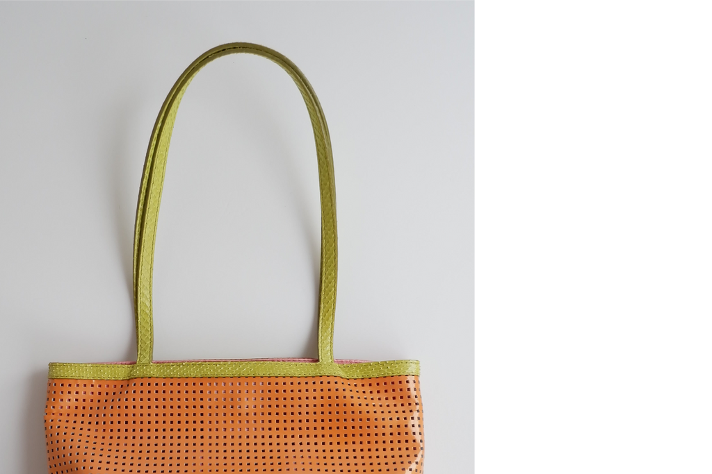 Sac cabas mini Fendi orange/vert d'occasion authentique