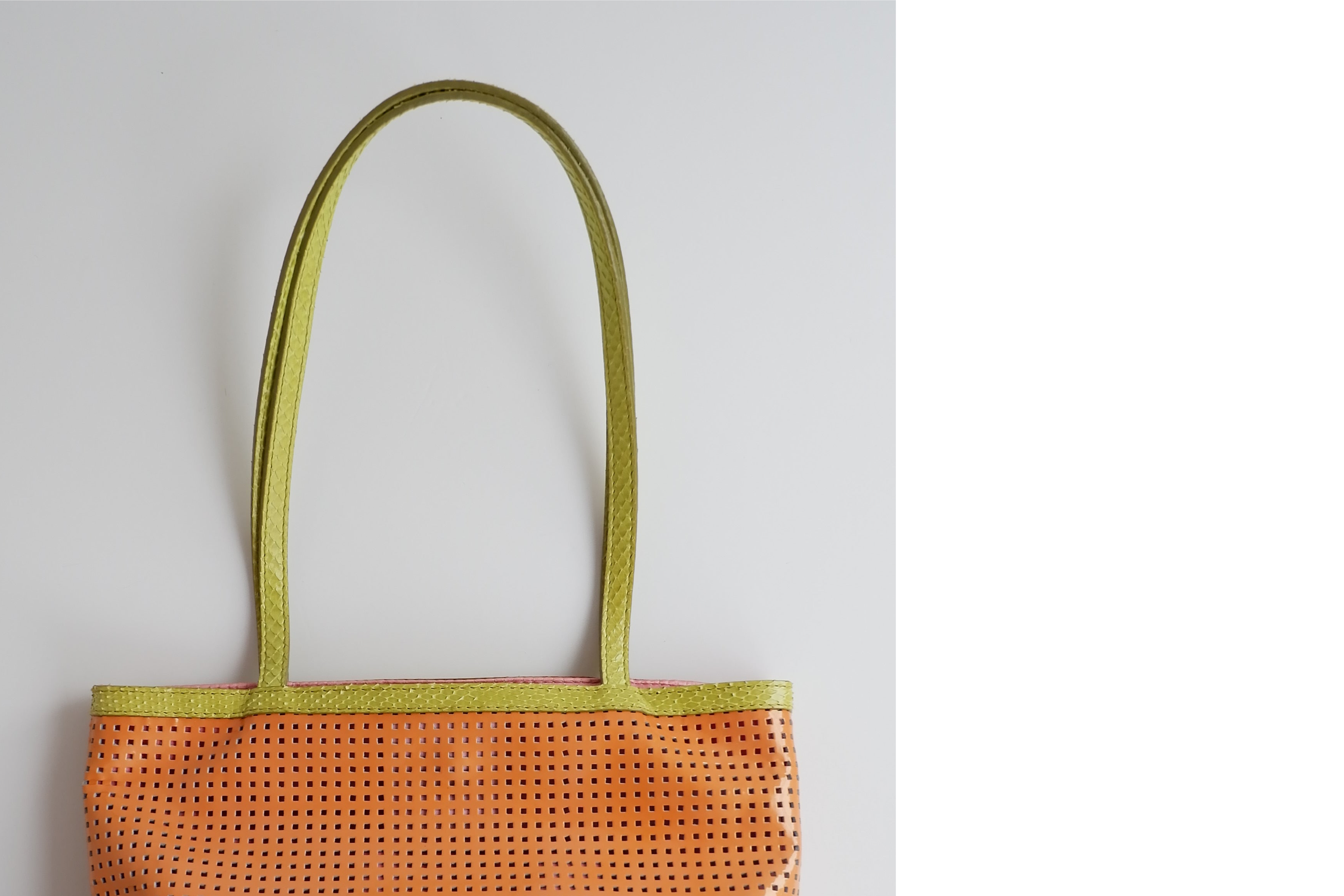 Sac cabas mini Fendi orange/vert d'occasion authentique